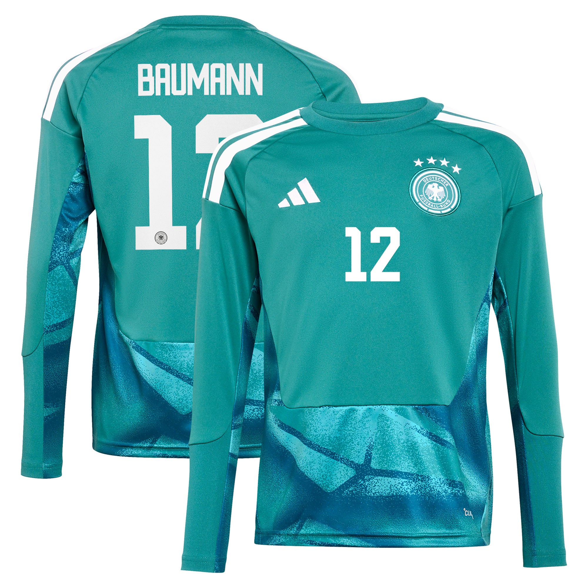 Camiseta de 1ª Equipación de la selección alemana adidas 2026 - - Manga larga - Niños con dorsal Baumann 12