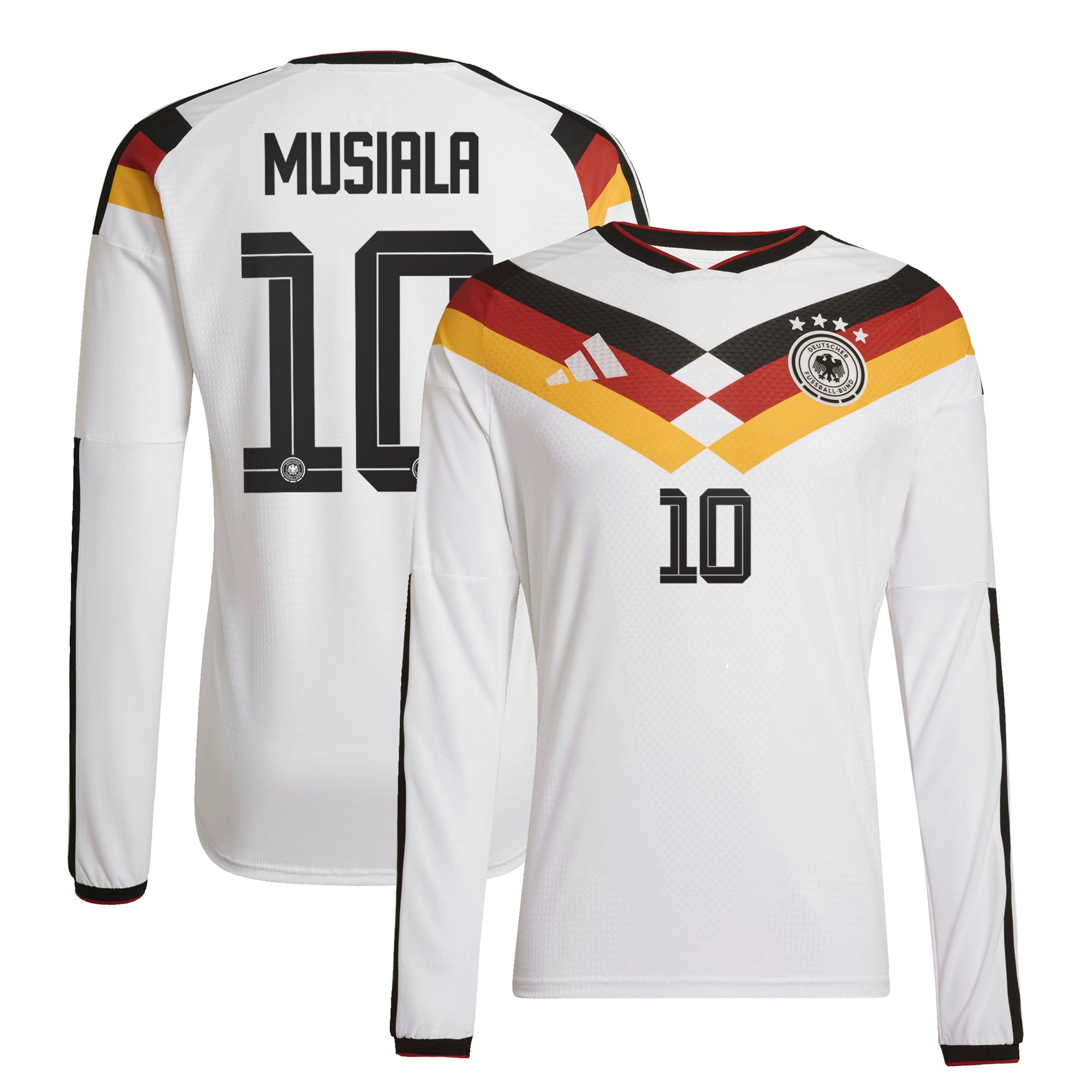 Maillot Domicile Allemagne Authentic adidas 26 - Manches longues avec flocage Musiala 10