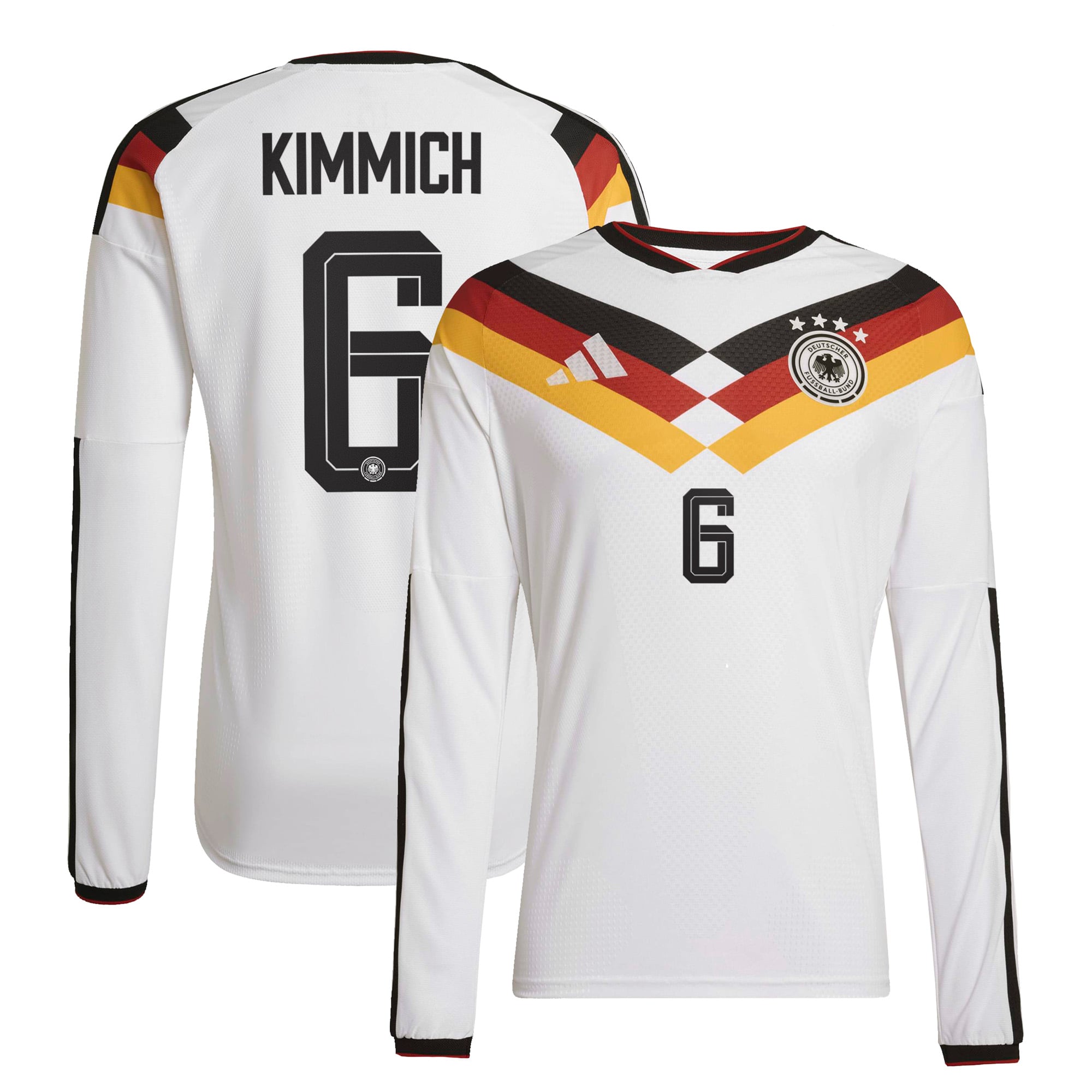 Maillot Domicile Allemagne Authentic adidas 26 - Manches longues avec flocage Kimmich 6