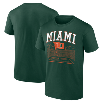 Men's Green Miami Hurricanes Flag Plant T-Shirt