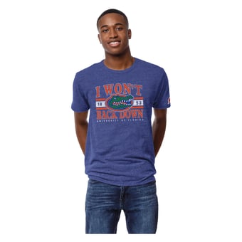 "Men's League Collegiate Wear Tom Petty Heather Royal Florida Gators ""I Won't Back Down"" Tri-Blend T-Shirt"