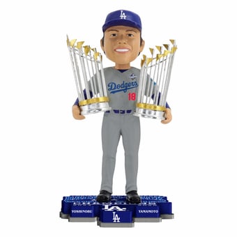 "FOCO Yoshinobu Yamamoto Los Angeles Dodgers Back-to-Back World Series Champions 8"" Bobblehead"