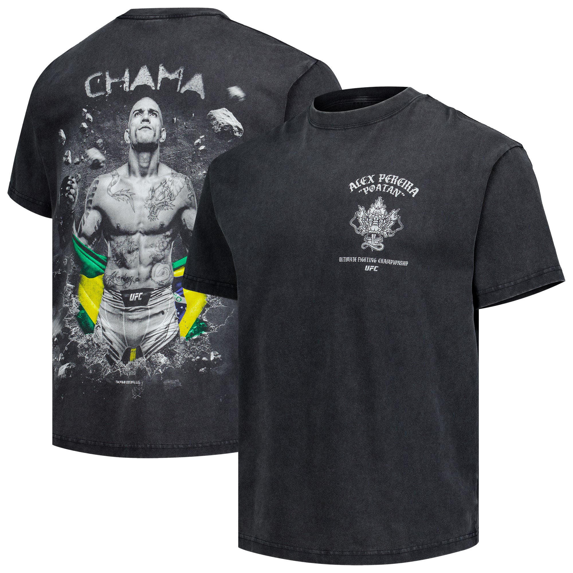 Men's Black Alex Pereira Dragons Aura T-Shirt