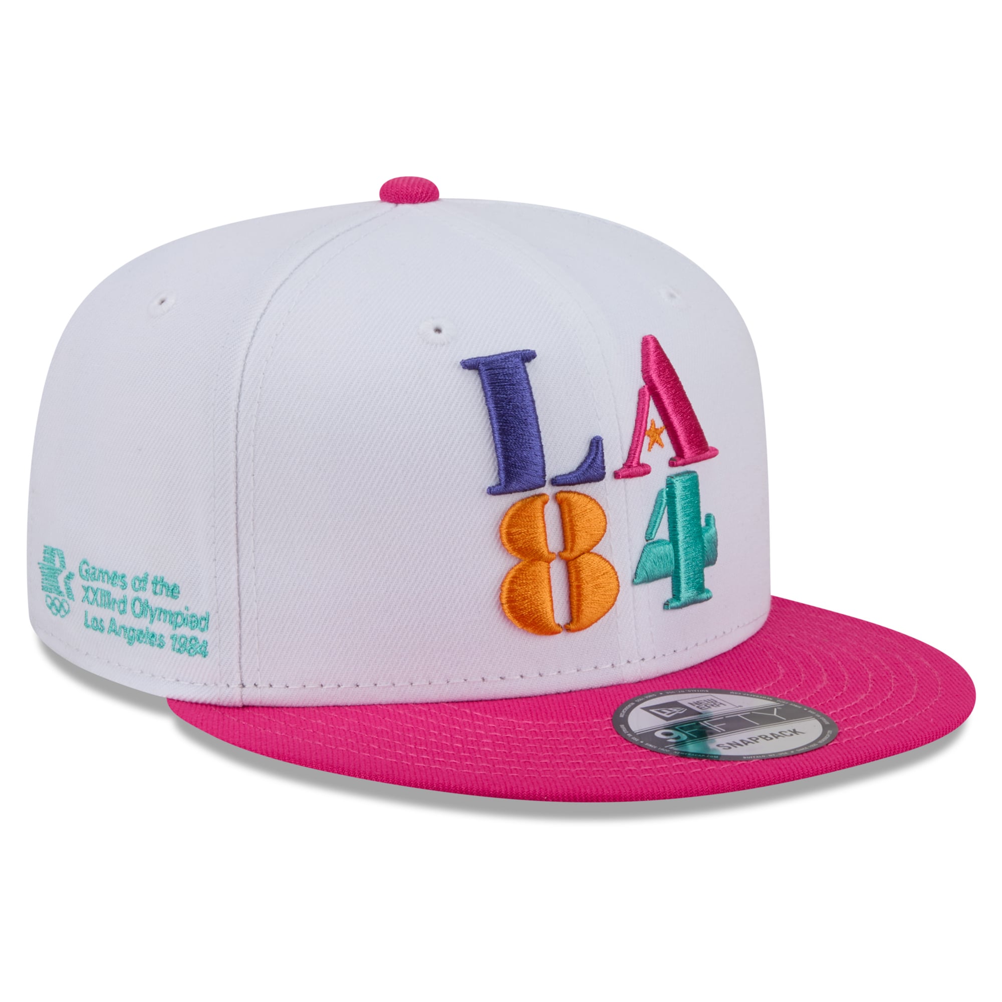 Men's New Era  White/Pink Olympic Games LA84 9FIFTY Snapback Hat
