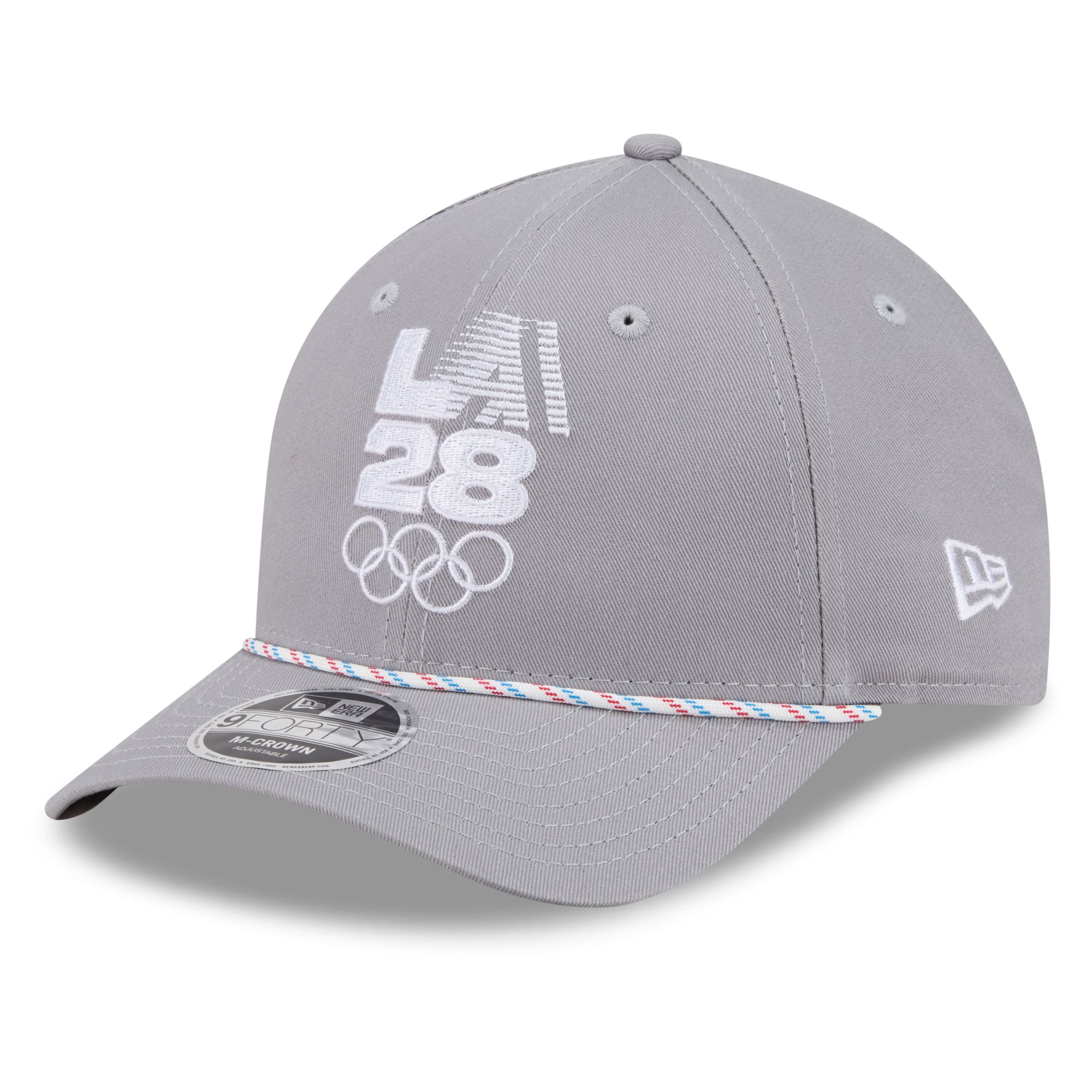 Men's New Era Gray LA28 Patriotic Rope M-Crown 9FORTY Adjustable Hat
