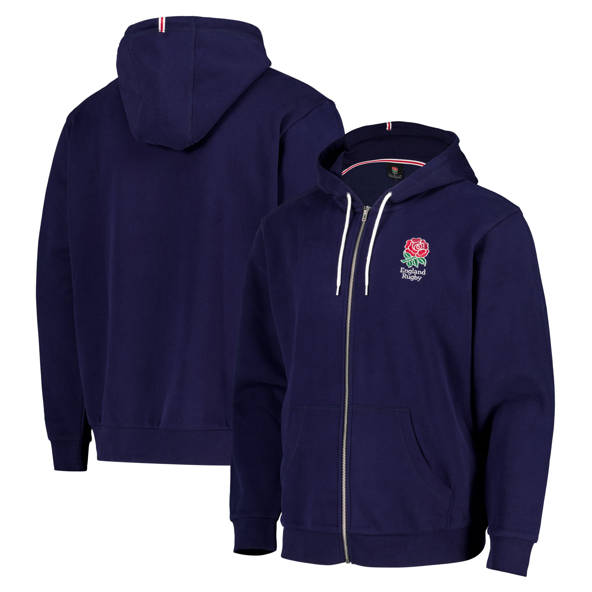 England Rugby Essentials Full Zip Hoodie - Navy: retailer-supplied image