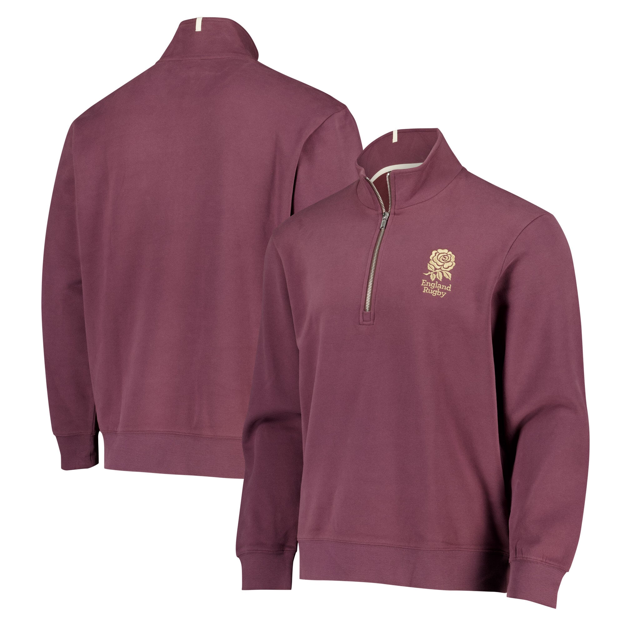 England Rugby Essentials Quarter Zip Top - Purple - Unisex: retailer-supplied image