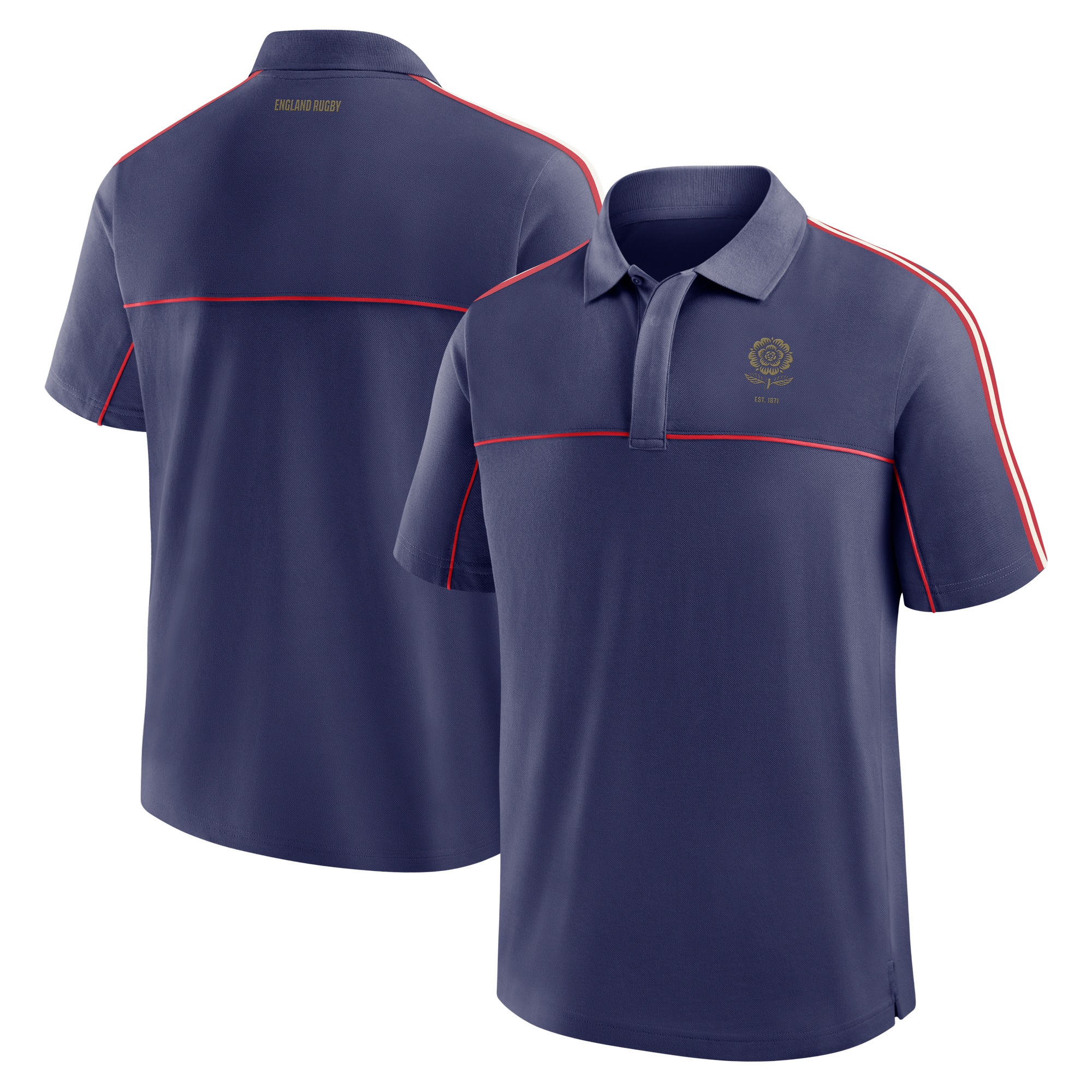 Polo England Rugby Heritage con fettuccia - Blu navy
