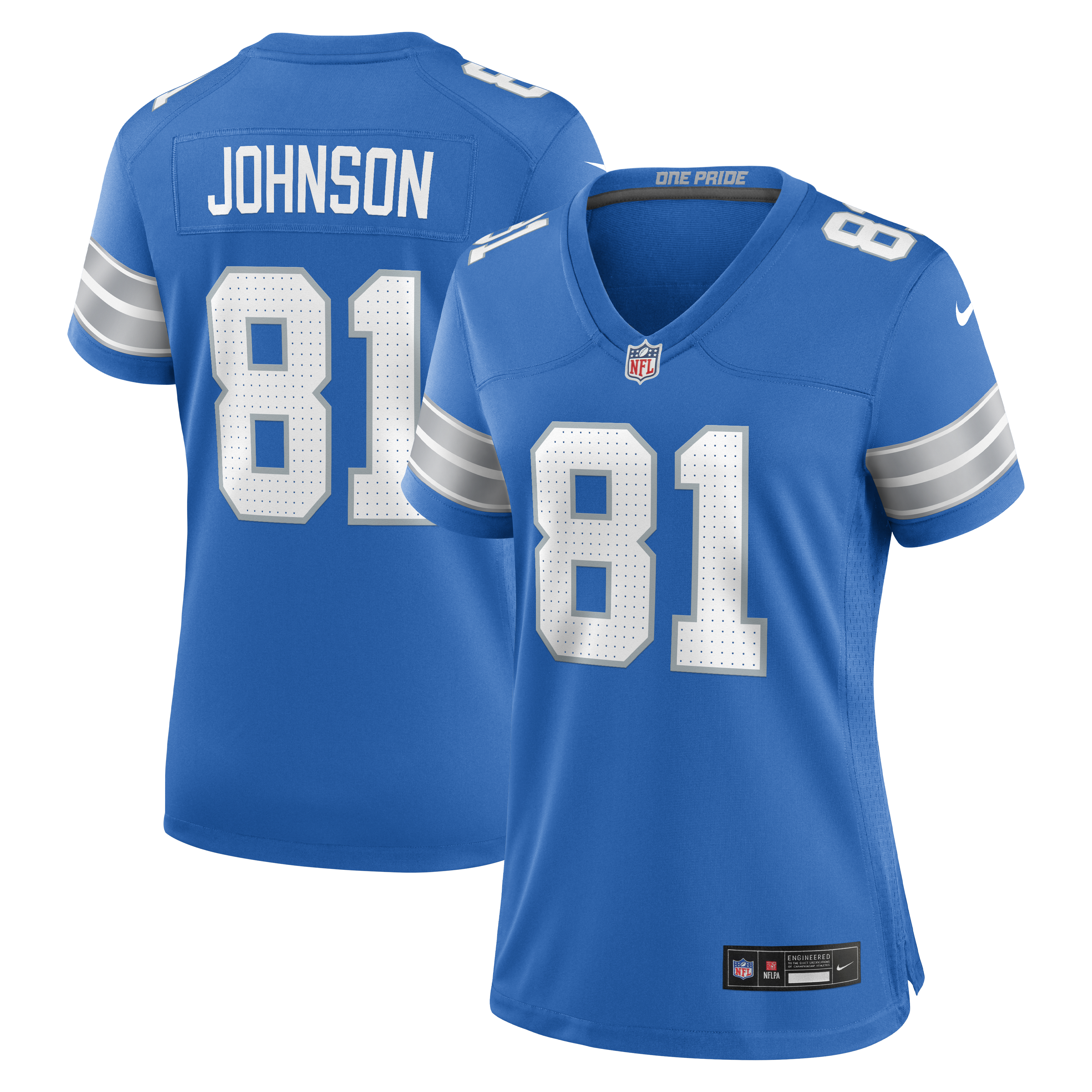 Women's Nike Calvin Johnson Blue Detroit Lions Team Retired Game Jersey