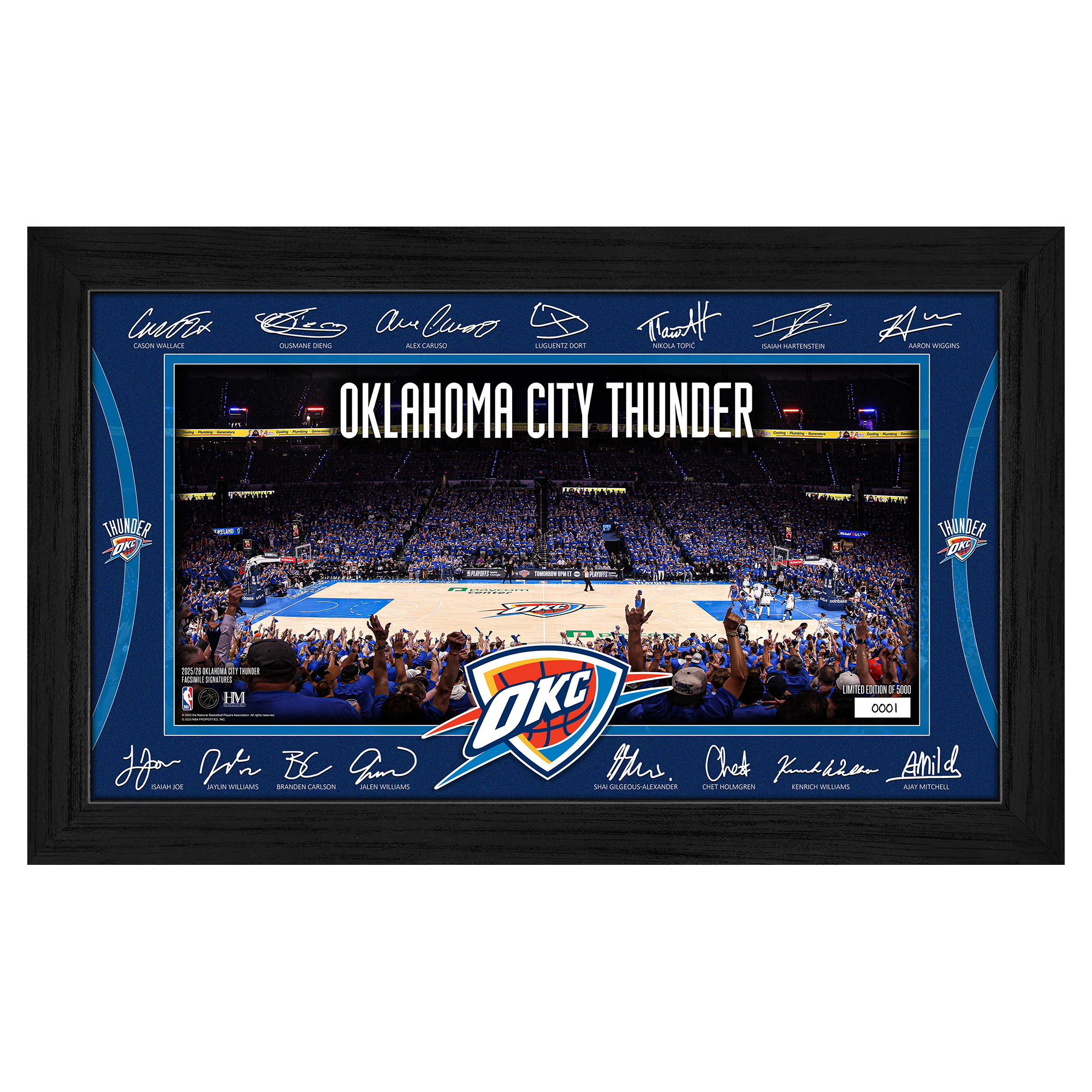 Highland Mint  Oklahoma City Thunder 2025 Signature Court Framed Picture