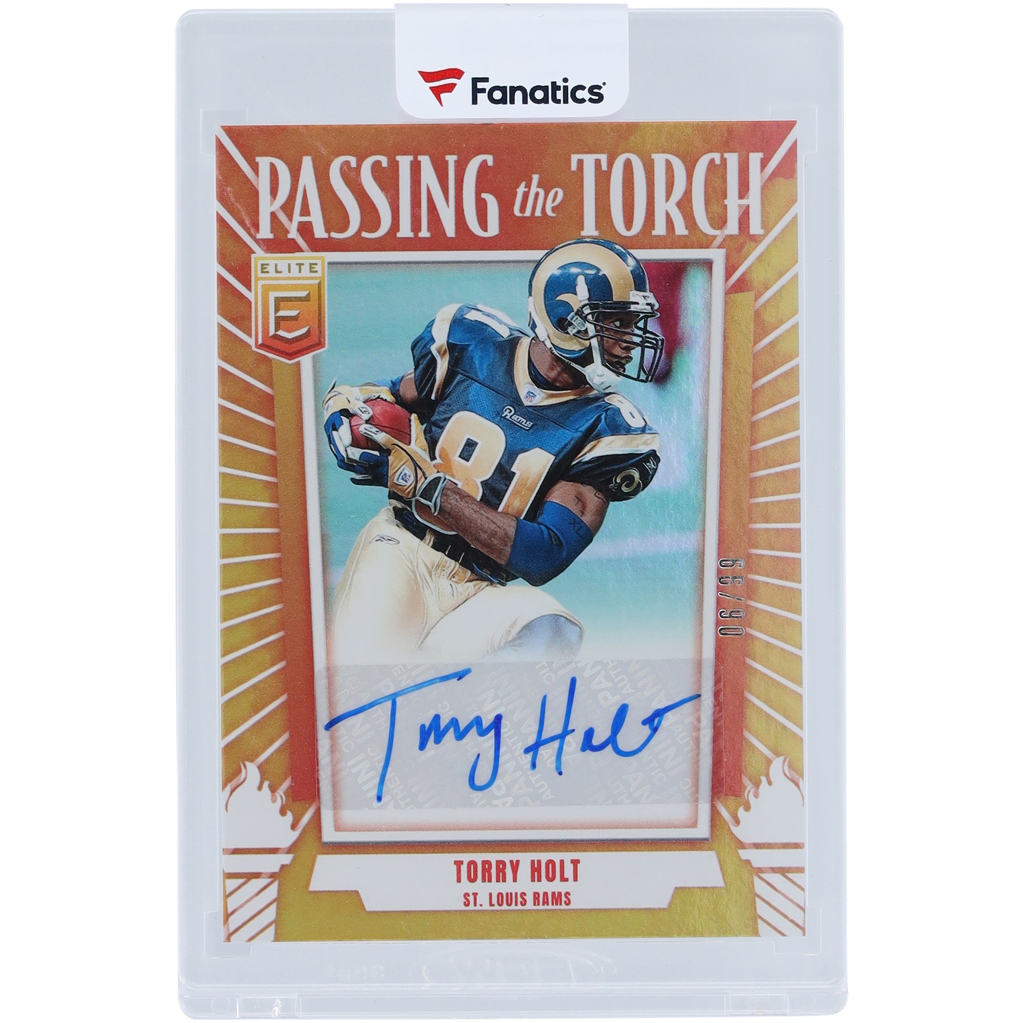 Torry Holt St. Louis Rams Autographed 2025 Panini Donruss Elite Passing The Torch #PTS-THT #6/99 Card
