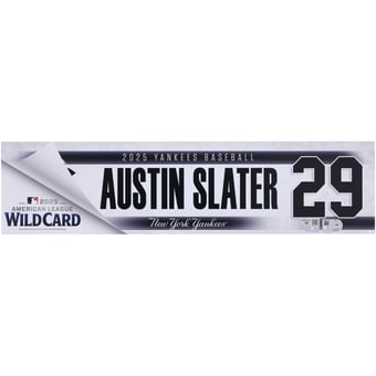 Austin Slater New York Yankees Player-Issued #29 Nameplate from 2025 Wild Card Series vs. Boston Red Sox