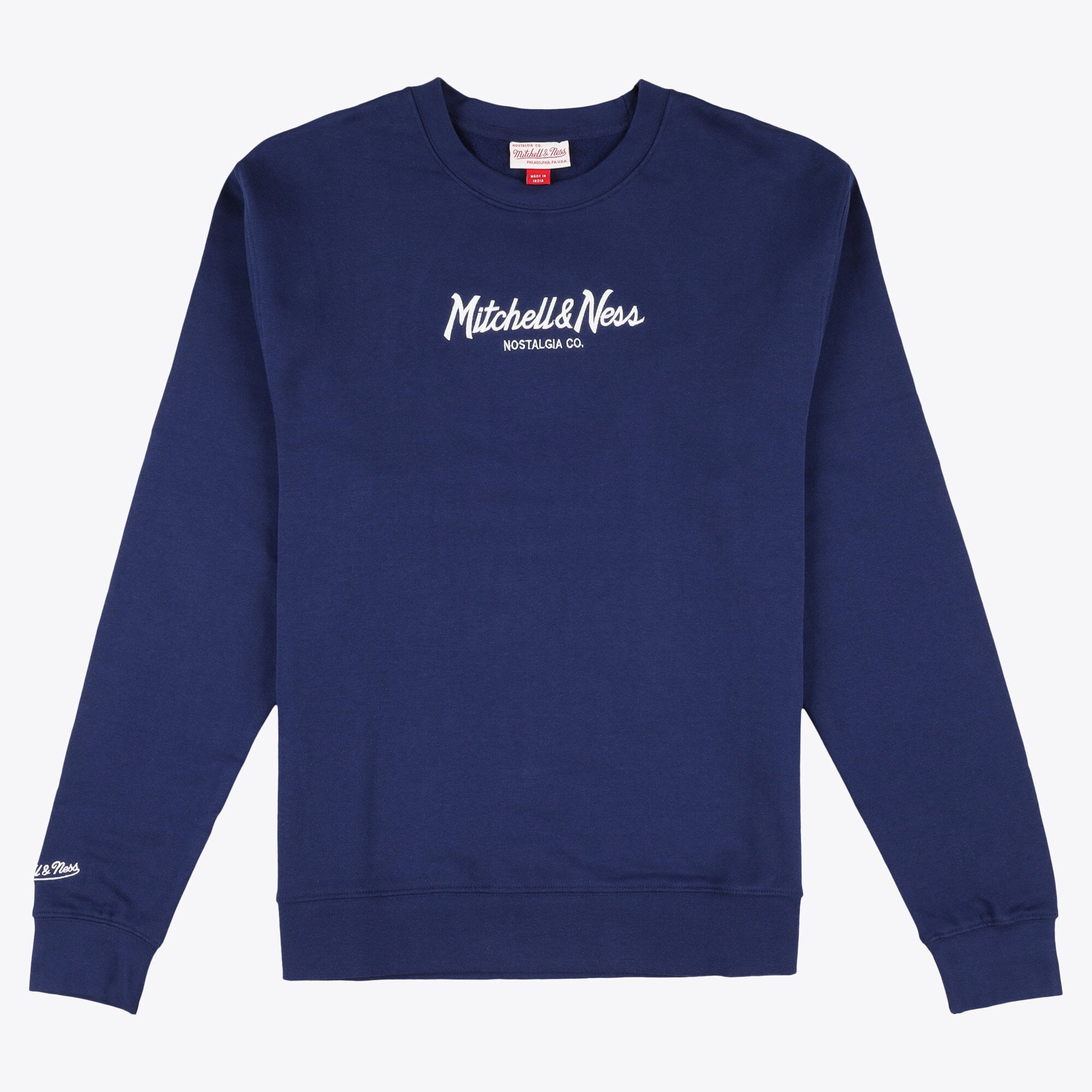Mitchell & Ness Pin Script Logo Crew Neck Jumper - Mens
