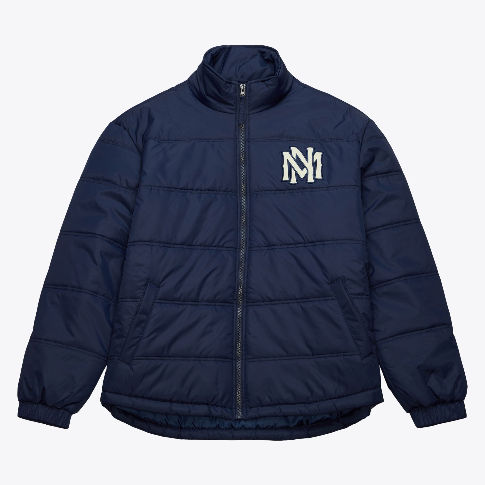 Giacca imbottita con logo vintage In The Clutch di Mitchell & Ness - Uomo