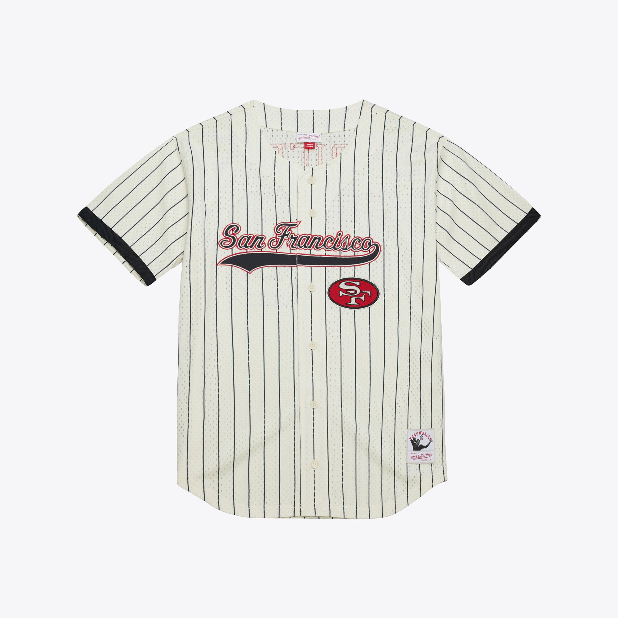 Chemise à boutons en maille Mitchell & Ness On The Clock des 49ers de San Francisco - Homme -  Jerry Rice