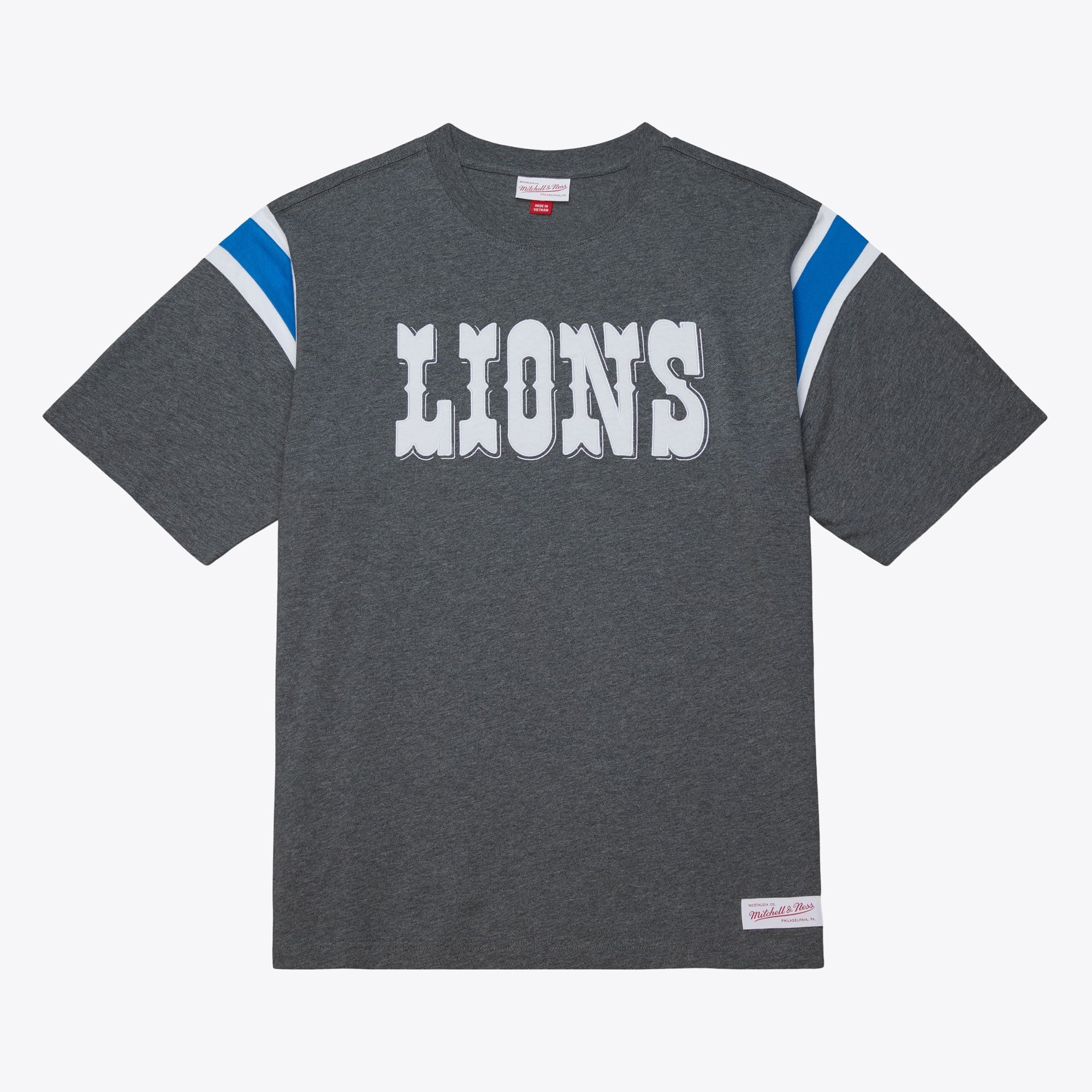 T-shirt haut de gamme Mitchell & Ness Vintage Logo Legacy Collection des Detroit Lions - Homme
