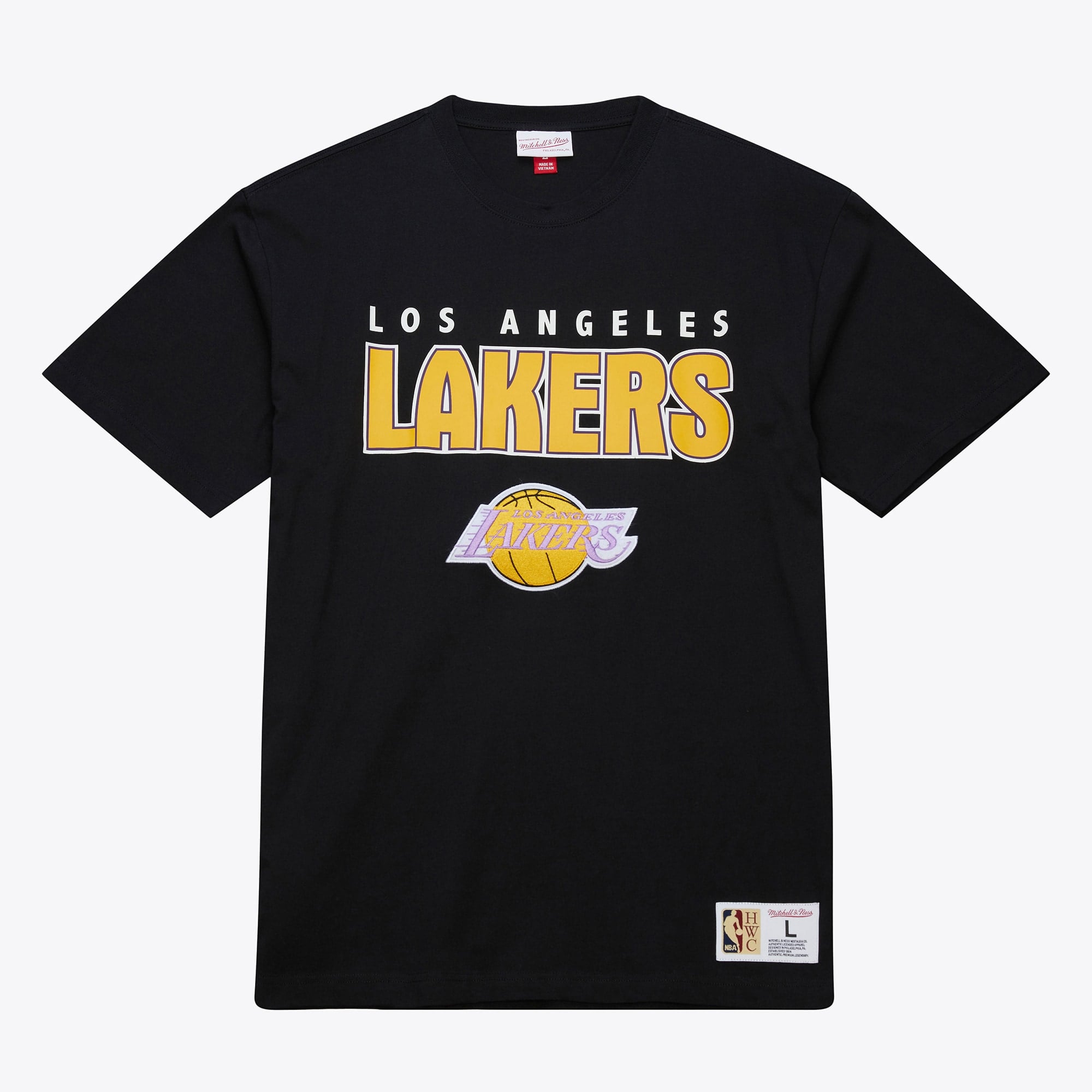 T-shirt Los Angeles Lakers Mitchell & Ness Vintage Logo Throw It Back Premium - Homme
