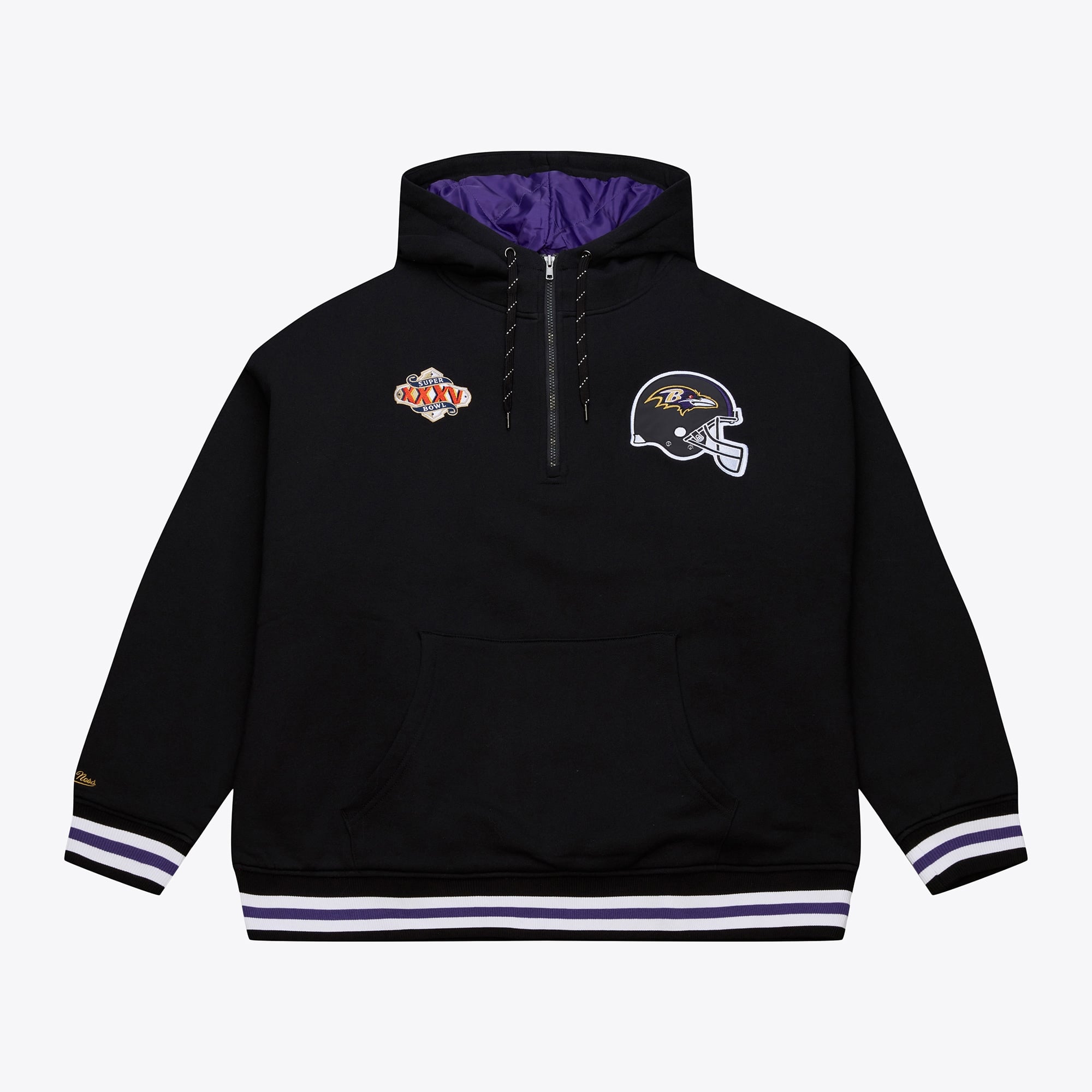 Baltimore Ravens Mitchell & Ness Vintage Logo Throw It Back Fleece Hoodie – Herren