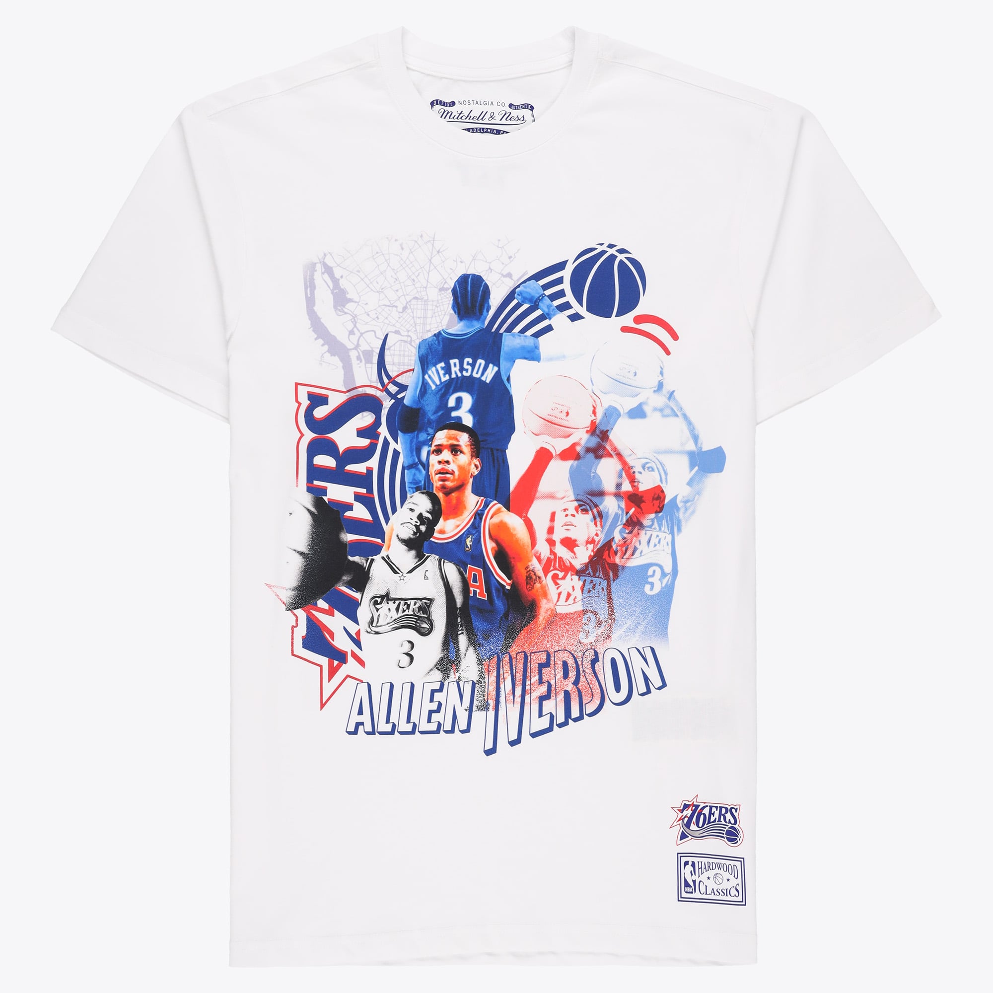 T-shirt Mitchell & Ness Classic Sport Player dei Philadelphia 76ers – Allen Iverson – da uomo