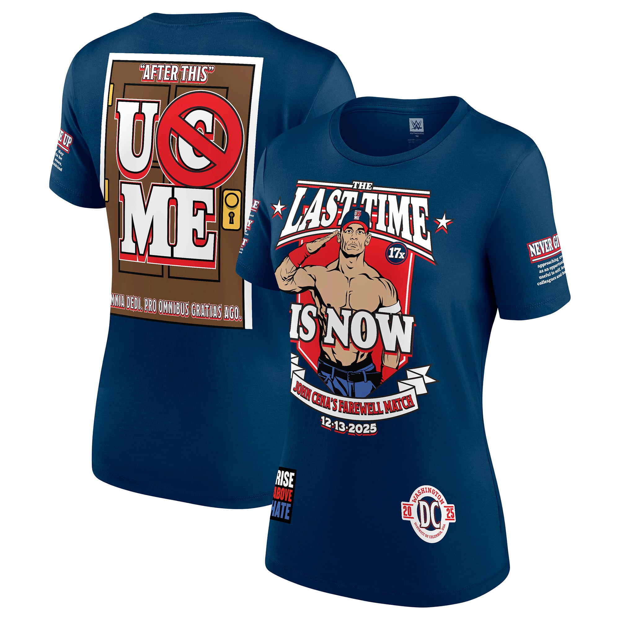 Women's Navy John Cena Farewell Tour 2025 Washington D.C. T-Shirt