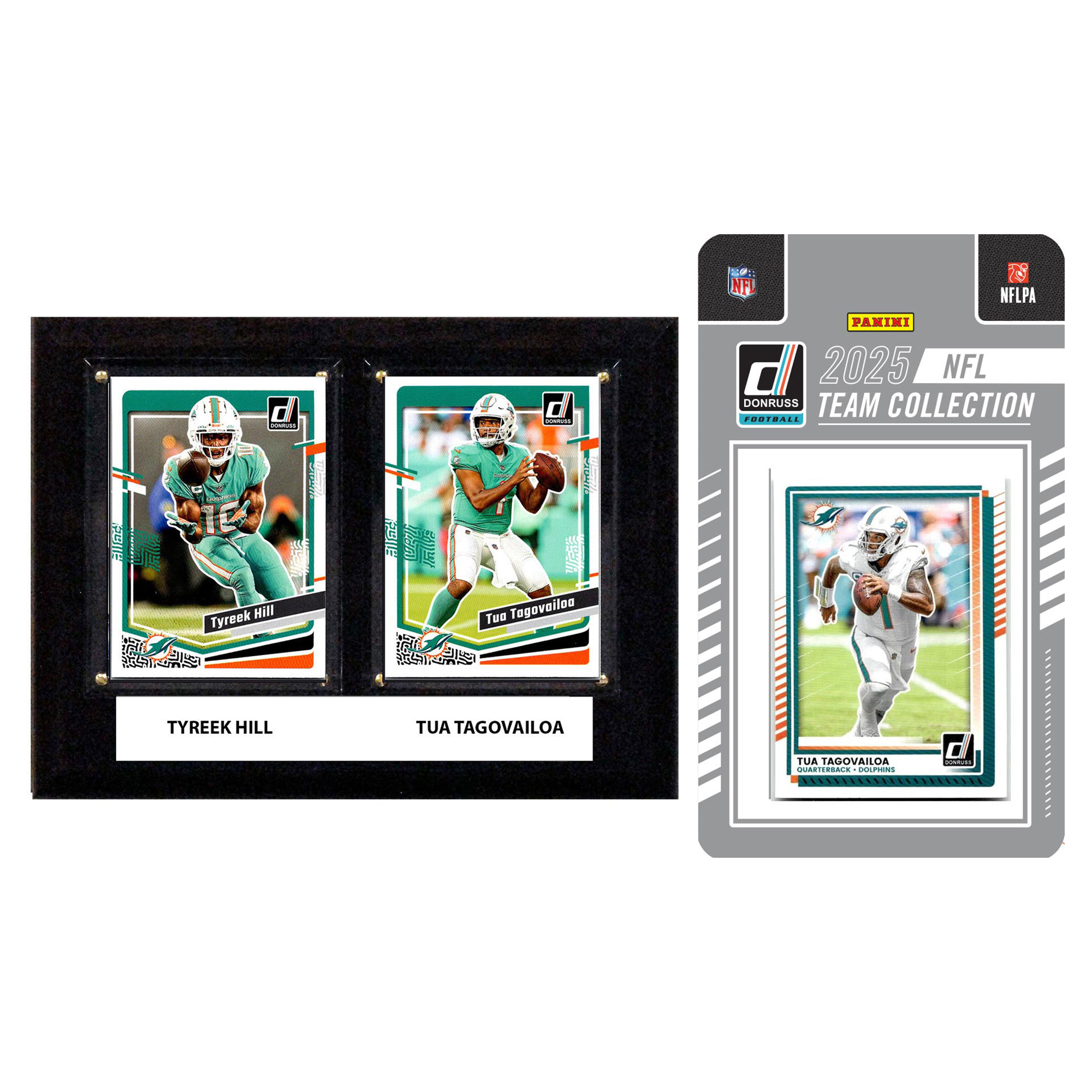 Miami Dolphins 6" x 8" Player Plaque & 2025 Team Trading Card Set
