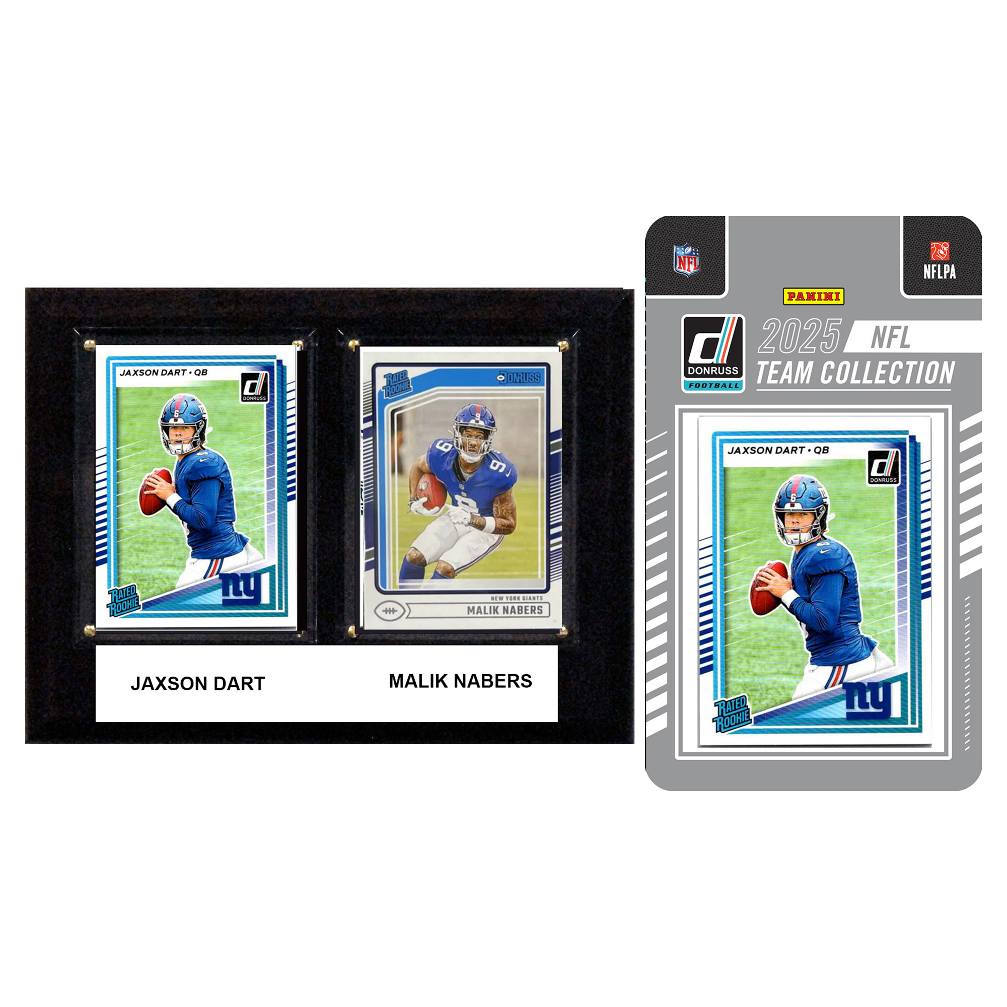 New York Giants 6" x 8" Player Plaque & 2025 Team Trading Card Set
