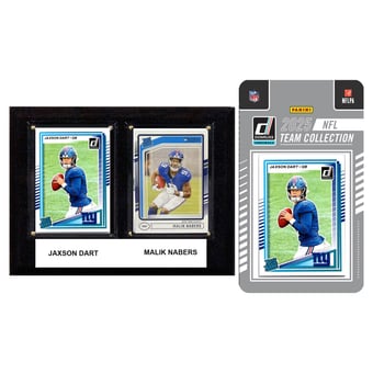 New York Giants 6" x 8" Player Plaque & 2025 Team Trading Card Set