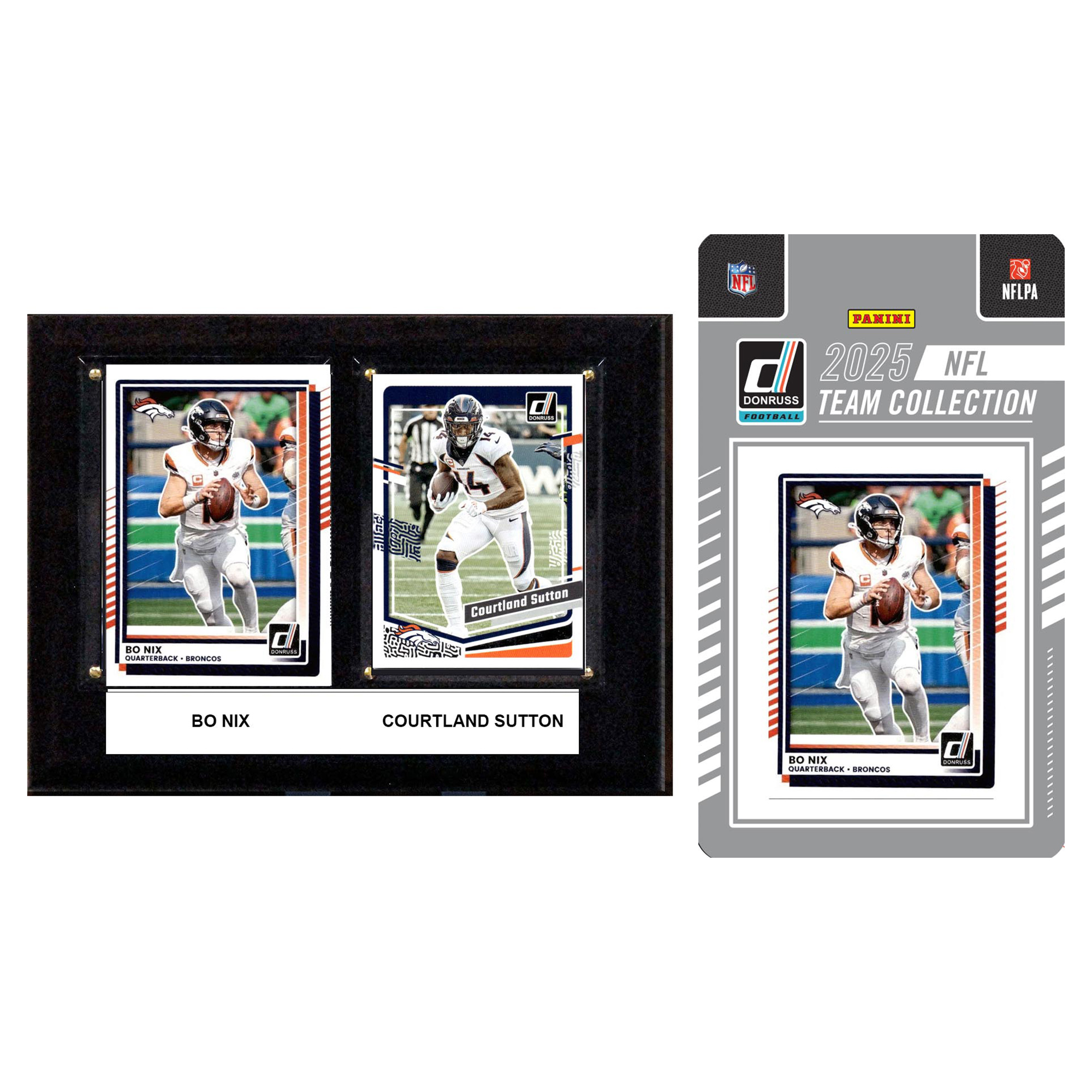 Denver Broncos 6" x 8" Player Plaque & 2025 Team Trading Card Set