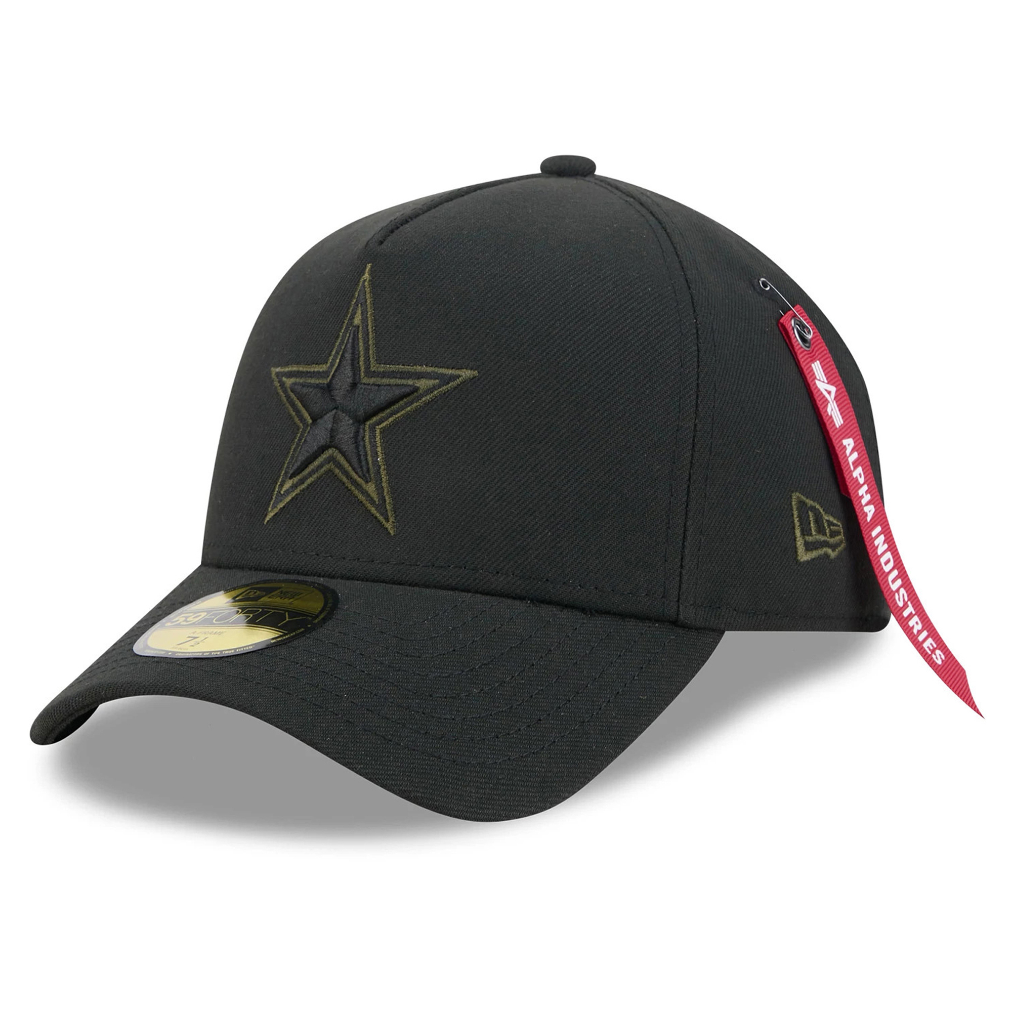 Men's New Era x Alpha Industries Black Dallas Cowboys A-Frame 59FORTY Fitted Hat