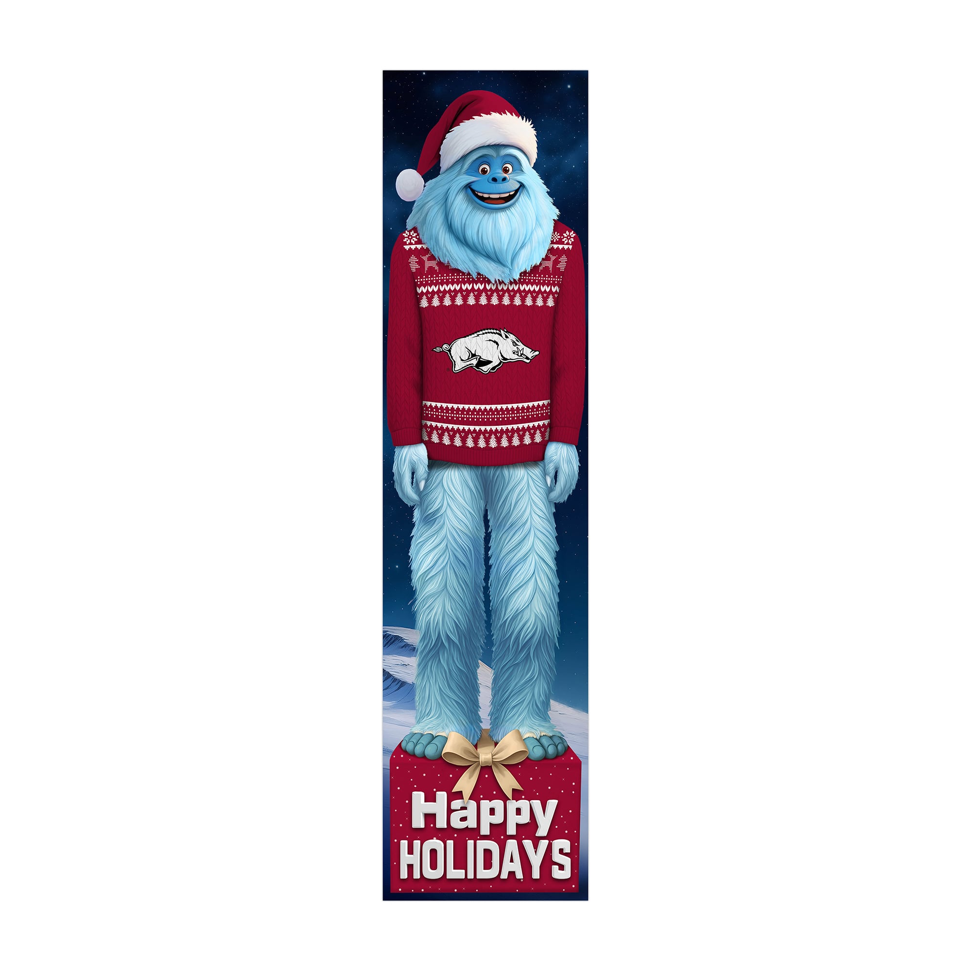 Arkansas Razorbacks 48" Yeti Christmas Leaner