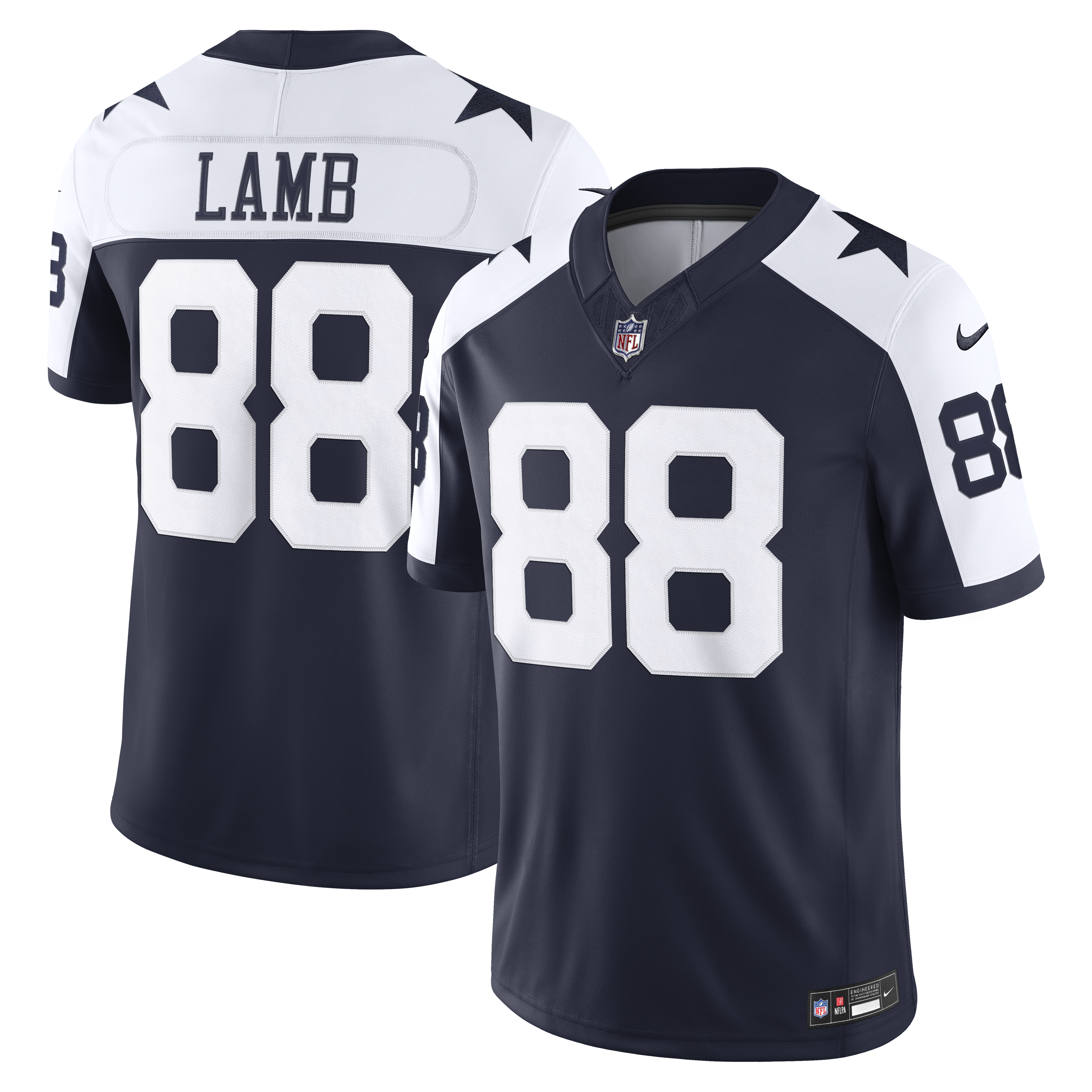 Men's Nike CeeDee Lamb Navy Dallas Cowboys Alternate Vapor F.U.S.E. Stitched Limited Jersey