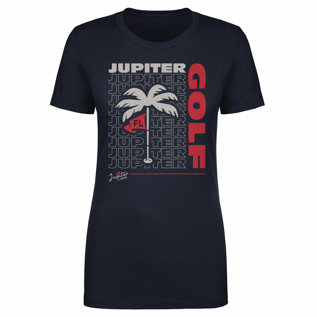 Women’s 500 Level Navy Jupiter Links Golf Club Repeat Outline T-Shirt Women’s 500 Level Navy Jupiter Links Golf Club Repeat Outline T-Shirt
