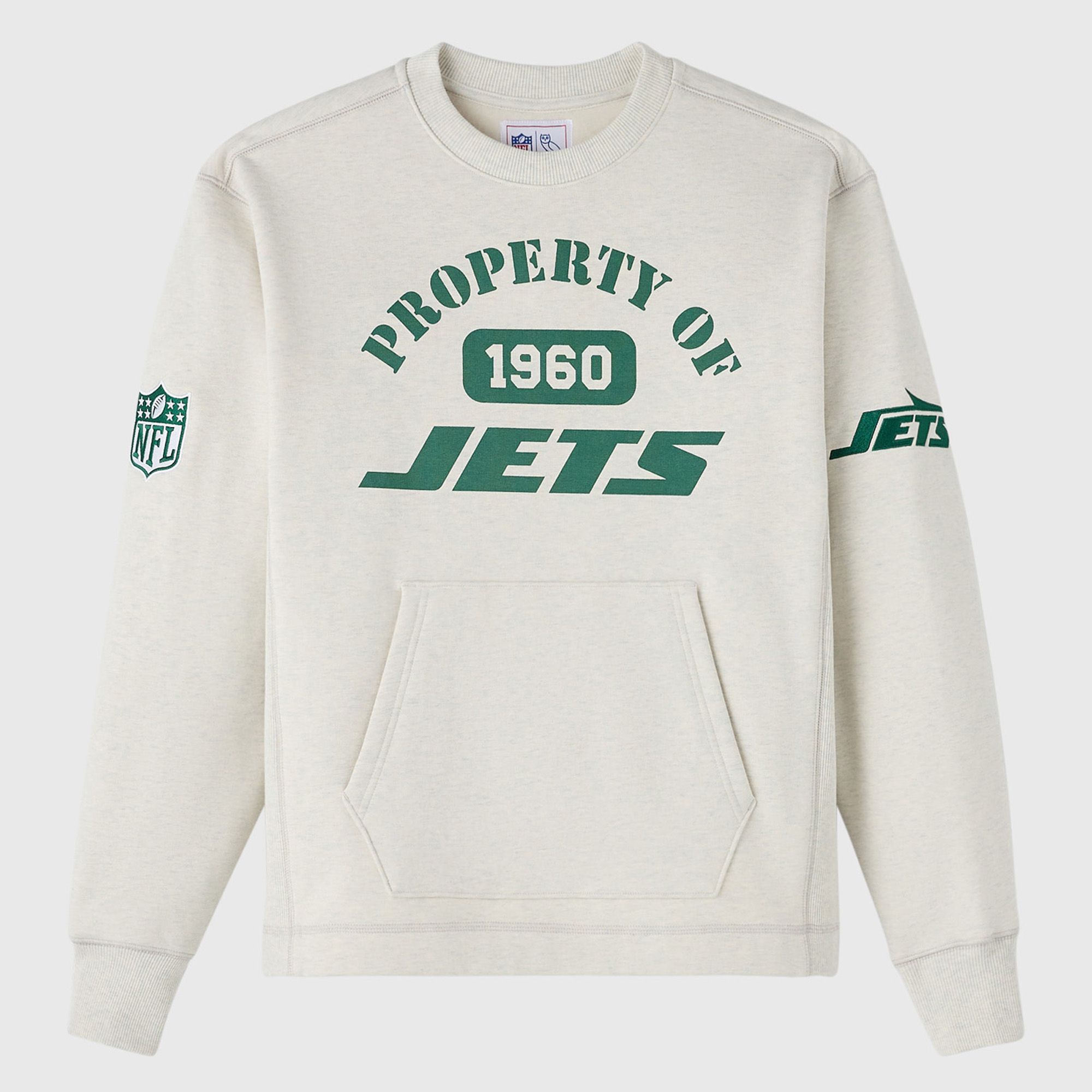 Unisex OVO x NFL Heather Gray New York Jets Fleece Sweatshirt
