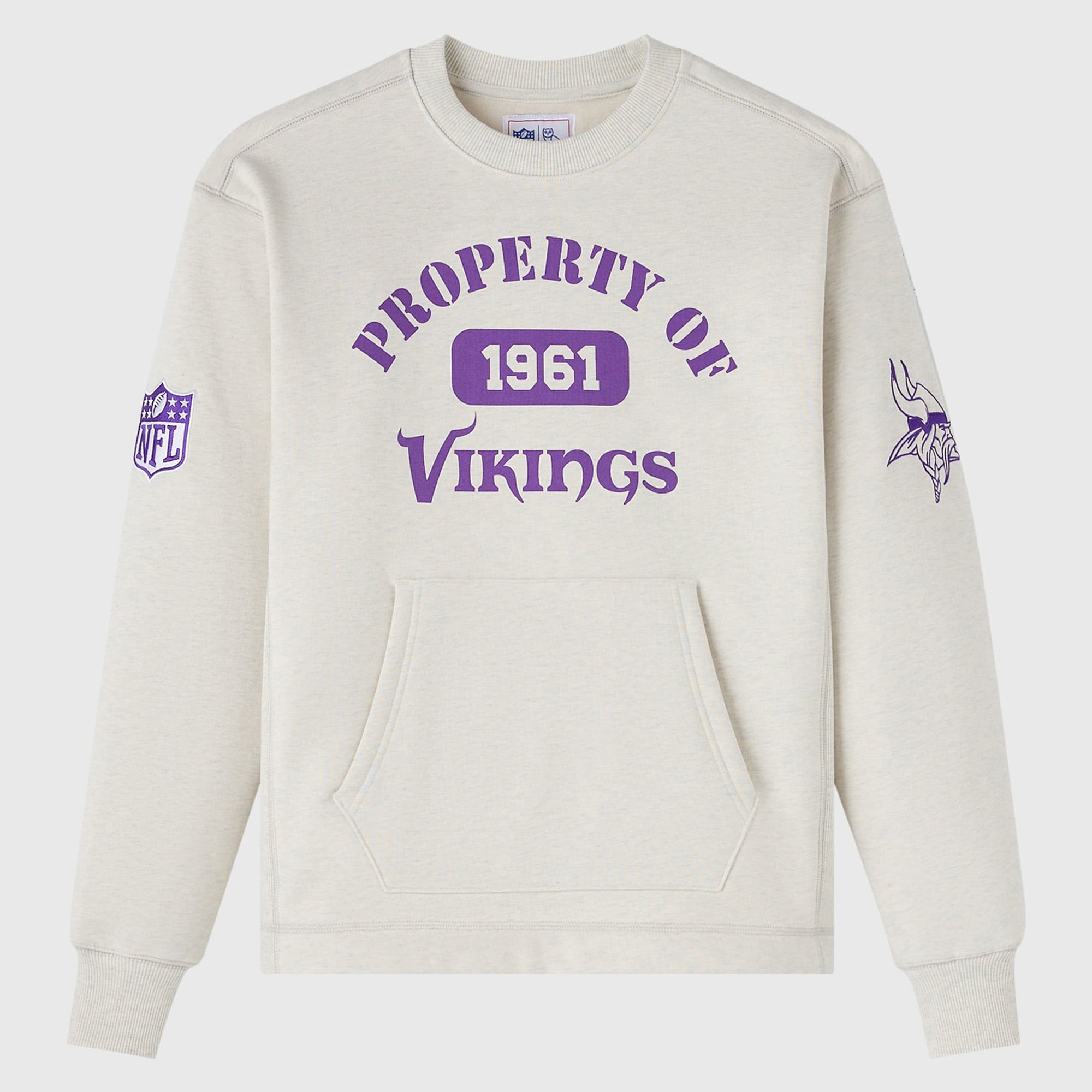 Sudadera unisex de felpa OVO x NFL gris jaspeado de los Minnesota Vikings