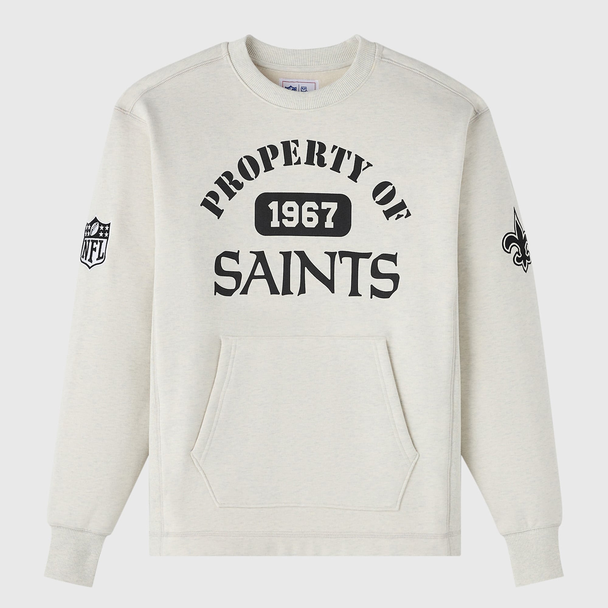 Sudadera unisex de felpa OVO x NFL gris jaspeado de los New Orleans Saints