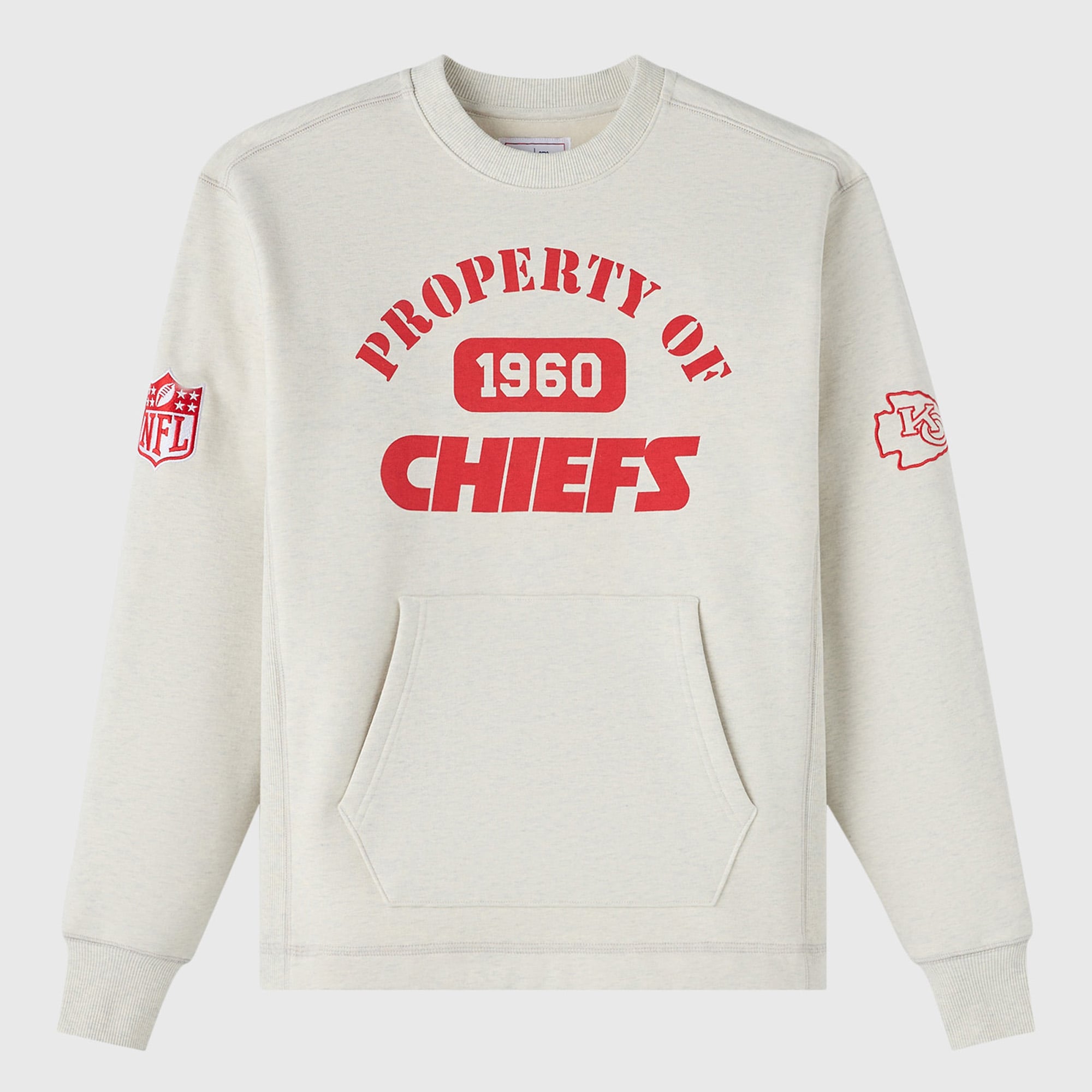 Sudadera unisex de felpa OVO x NFL gris jaspeado de los Kansas City Chiefs