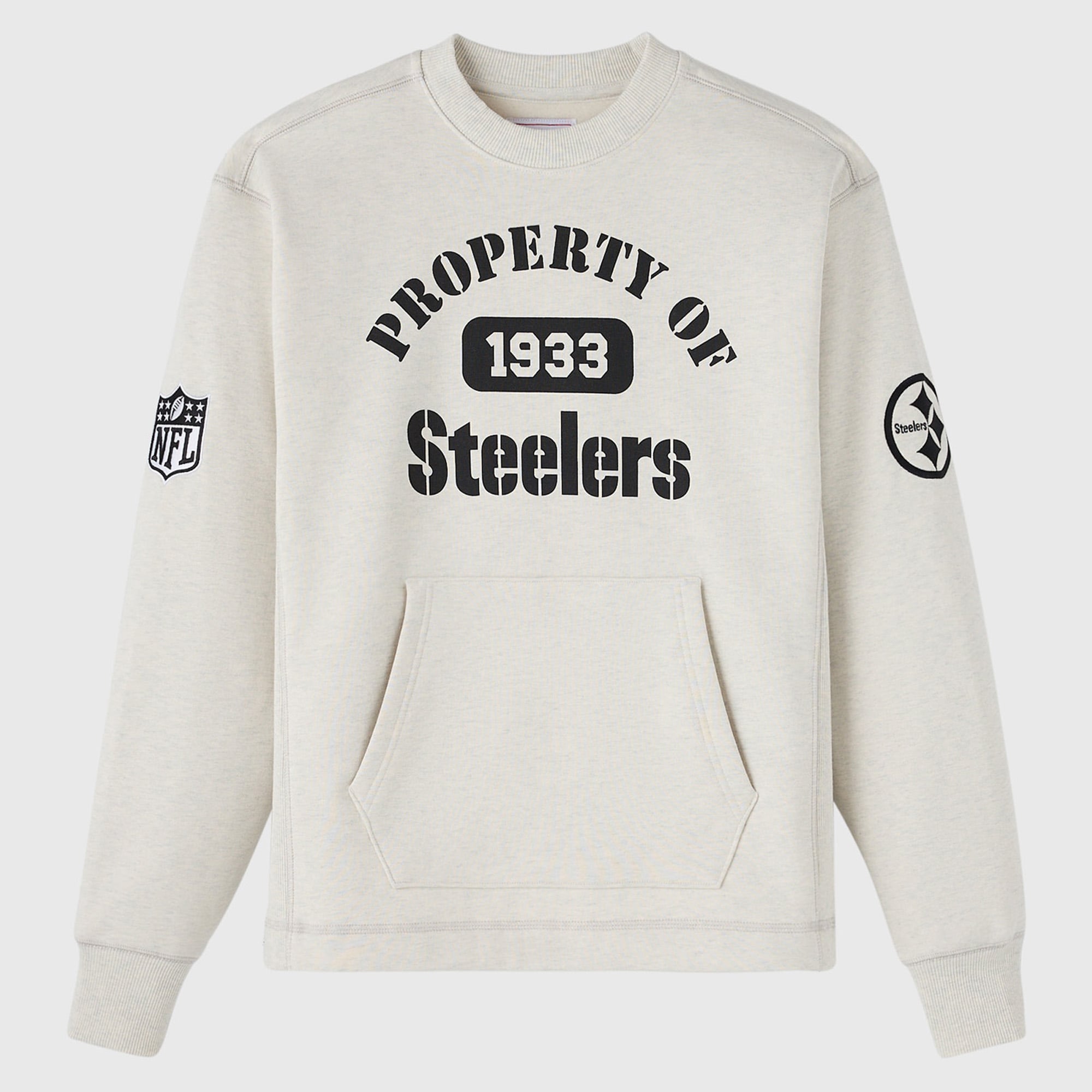 Sudadera unisex de felpa OVO x NFL gris jaspeado de los Pittsburgh Steelers