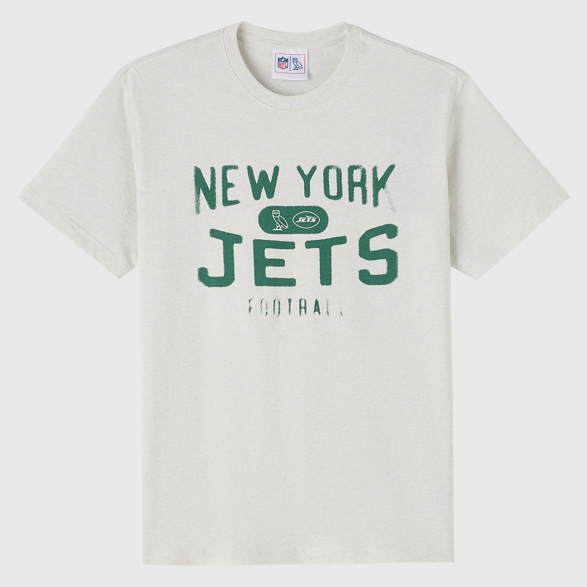 Camiseta unisex OVO x NFL New York Jets gris jaspeado