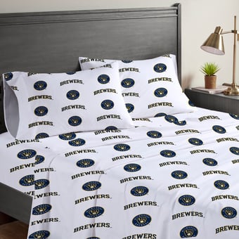 Pegasus  Milwaukee Brewers Four-Piece Queen Sheet Set