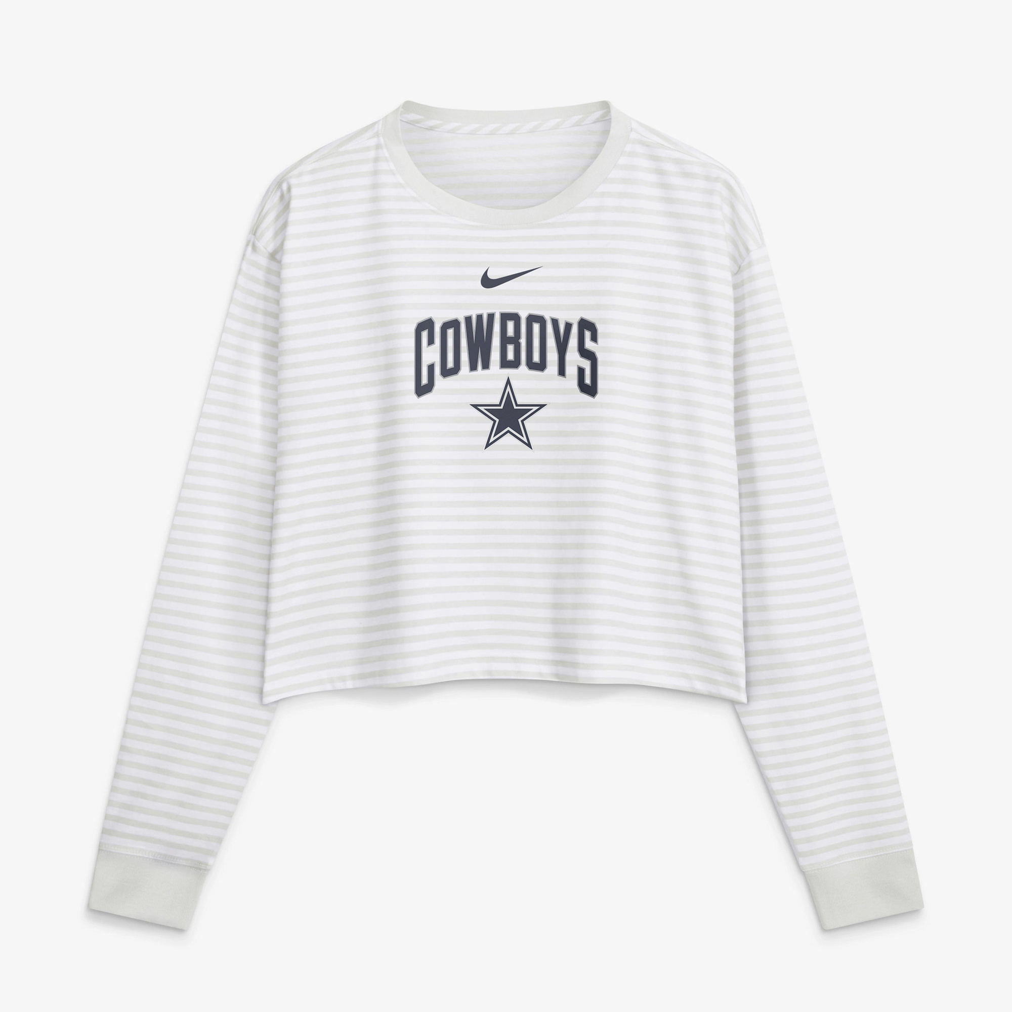 Nike Women's White Dallas Cowboys Loose Fit Crop Top - White, Gray