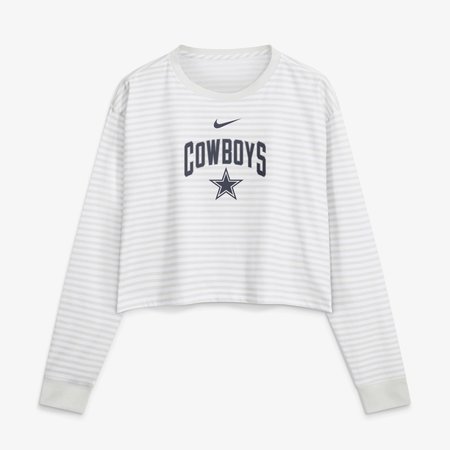 Women's Nike White Dallas Cowboys Loose Fit Crop Top