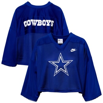 Women's Nike Royal Dallas Cowboys Rewind Cropped Mesh Dri-FIT Fashion Jersey