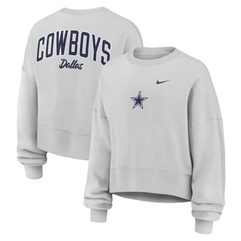 Women's Nike  Gray Dallas Cowboys Oversized Primetime Phoenix Fleece Sweatshirt