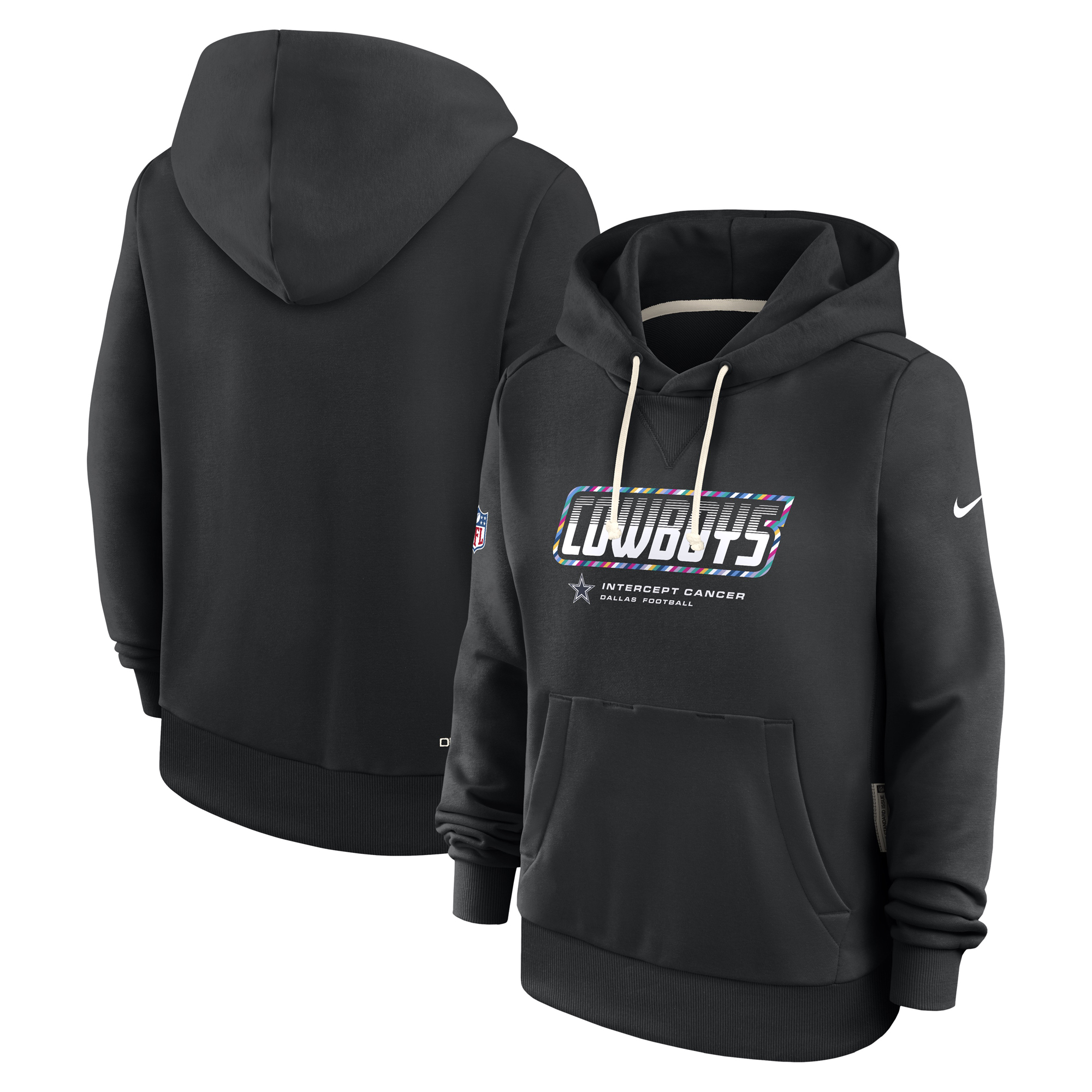 Nike Women's Black Dallas Cowboys 2026 Nfl Crucial Catch Sideline Standard Issue Dri-fit Pullover Hoodie - Black