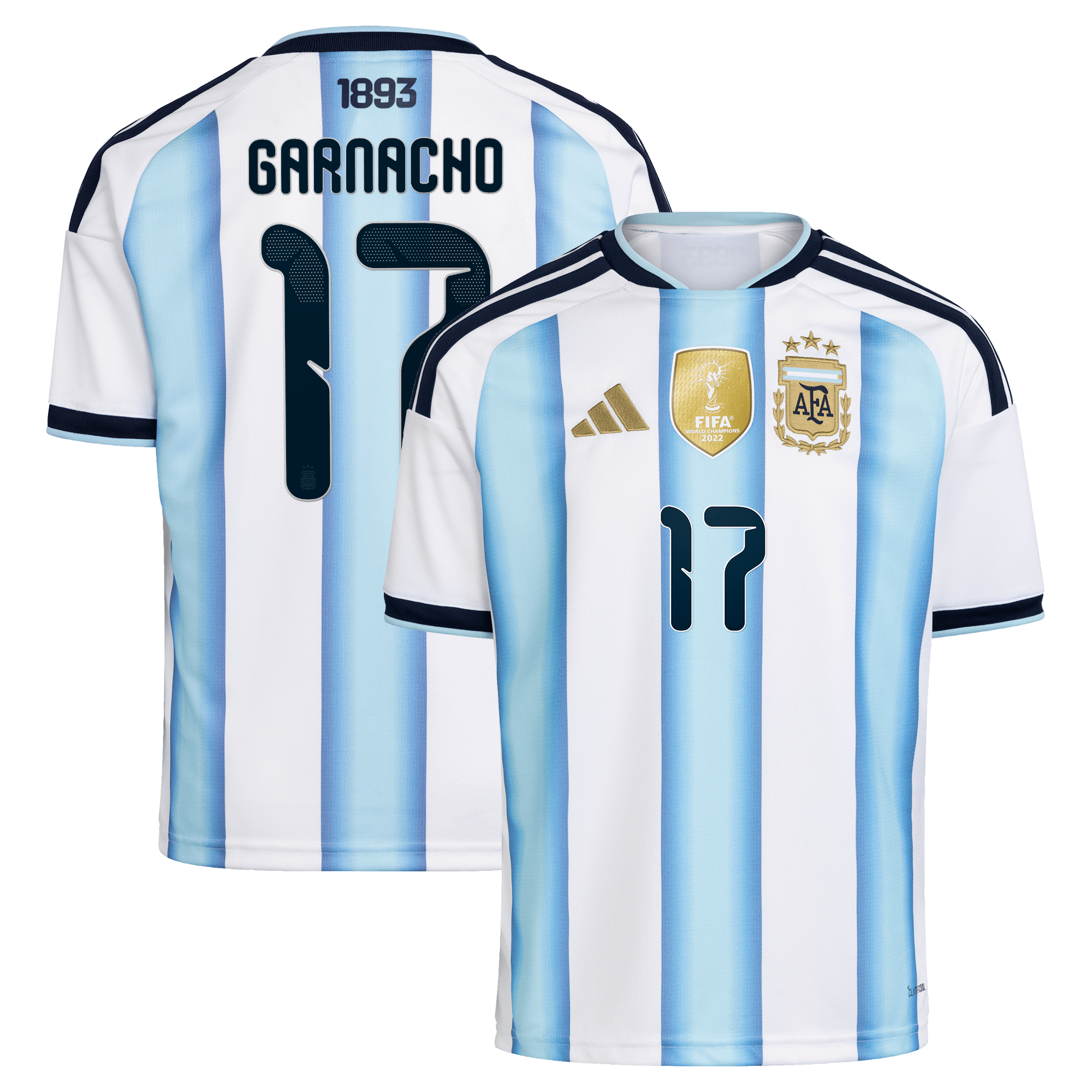 Maillot Domicile Argentine adidas 26 - Enfant avec flocage Garnacho 17