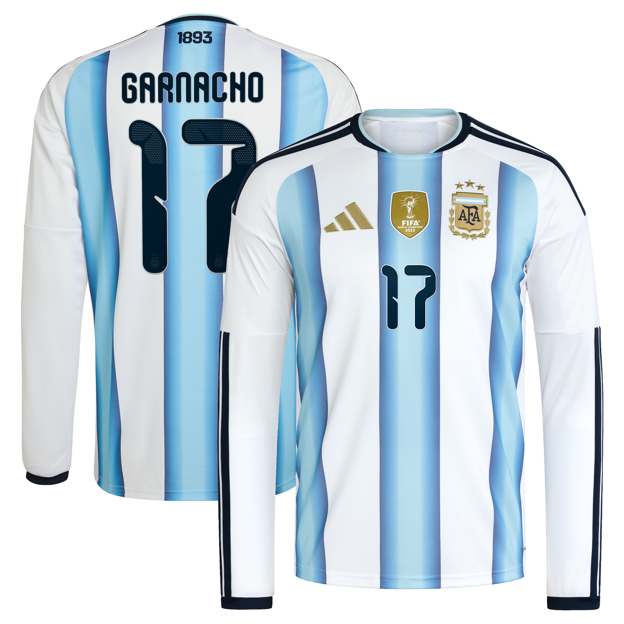 Maillot Domicile Argentine adidas 26 - Manches longues avec flocage Garnacho 17