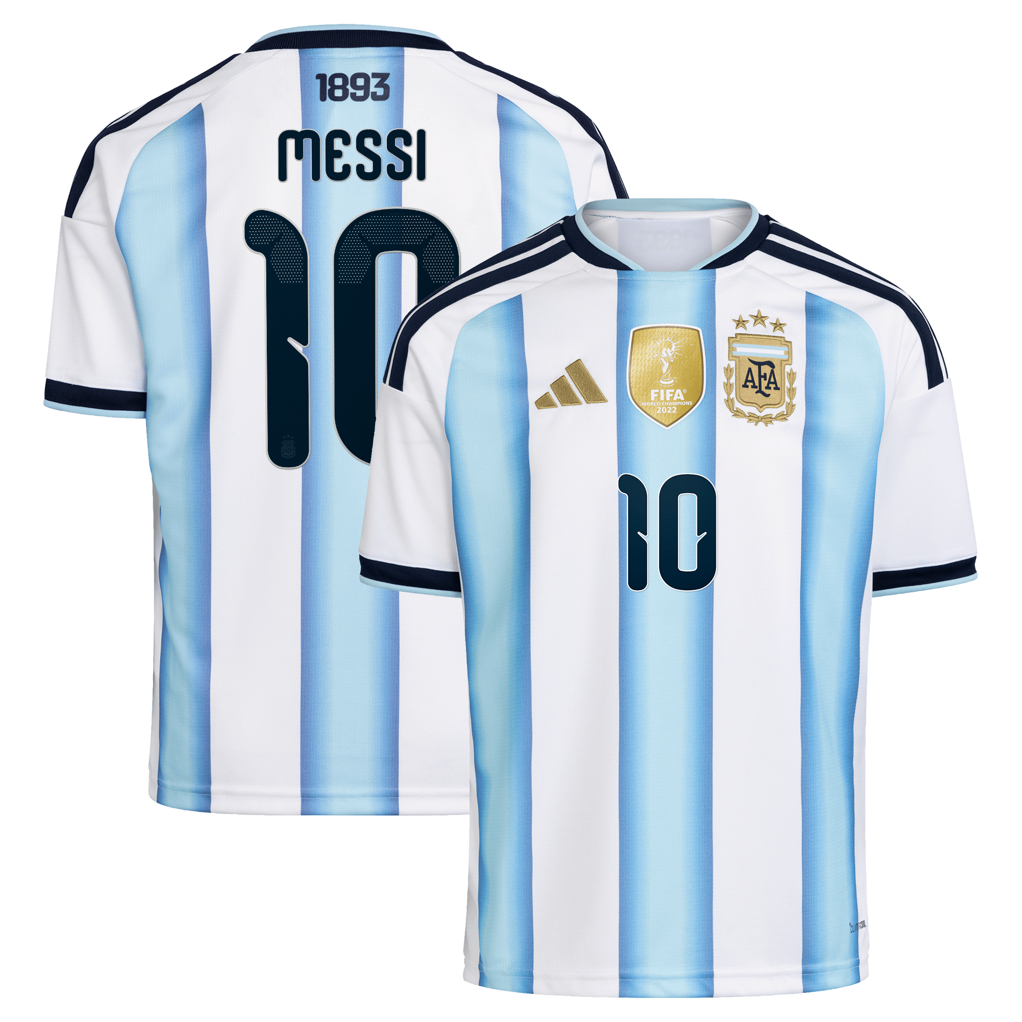 Maillot Domicile Argentine adidas 26 - Enfant avec flocage Messi 10
