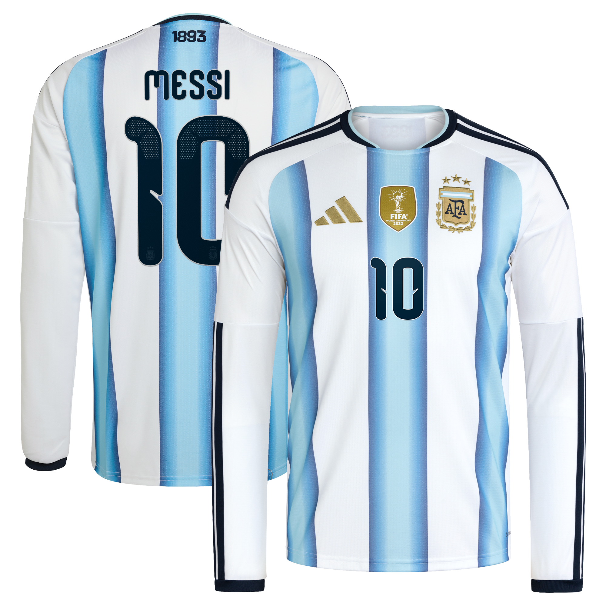 Maillot Domicile Argentine adidas 26 - Manches longues avec flocage Messi 10