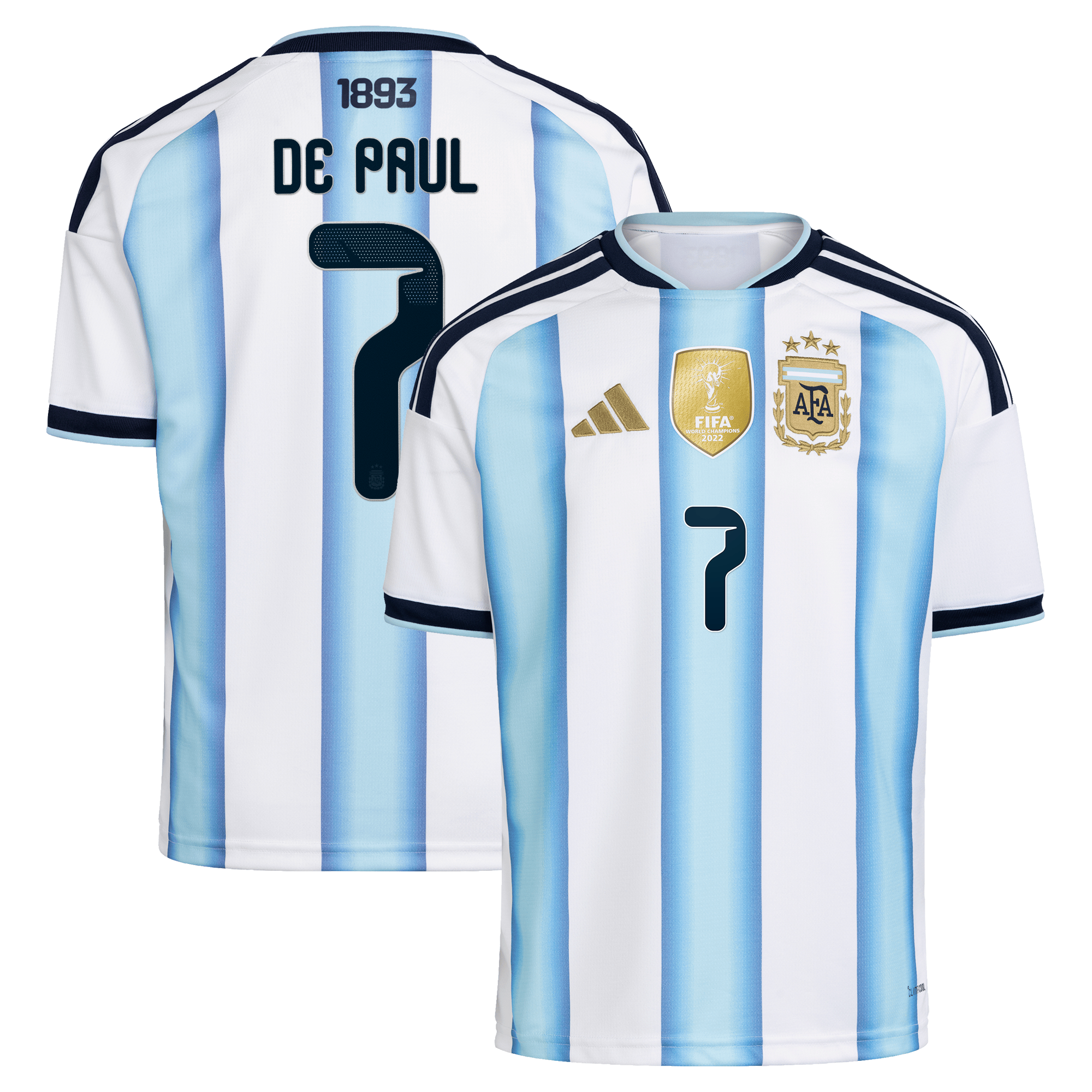 Maillot Domicile Argentine adidas 26 - Enfant avec flocage De Paul 7