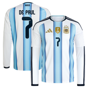 Maillot Domicile Argentine adidas 26 - Manches longues avec flocage De Paul 7, vue 1